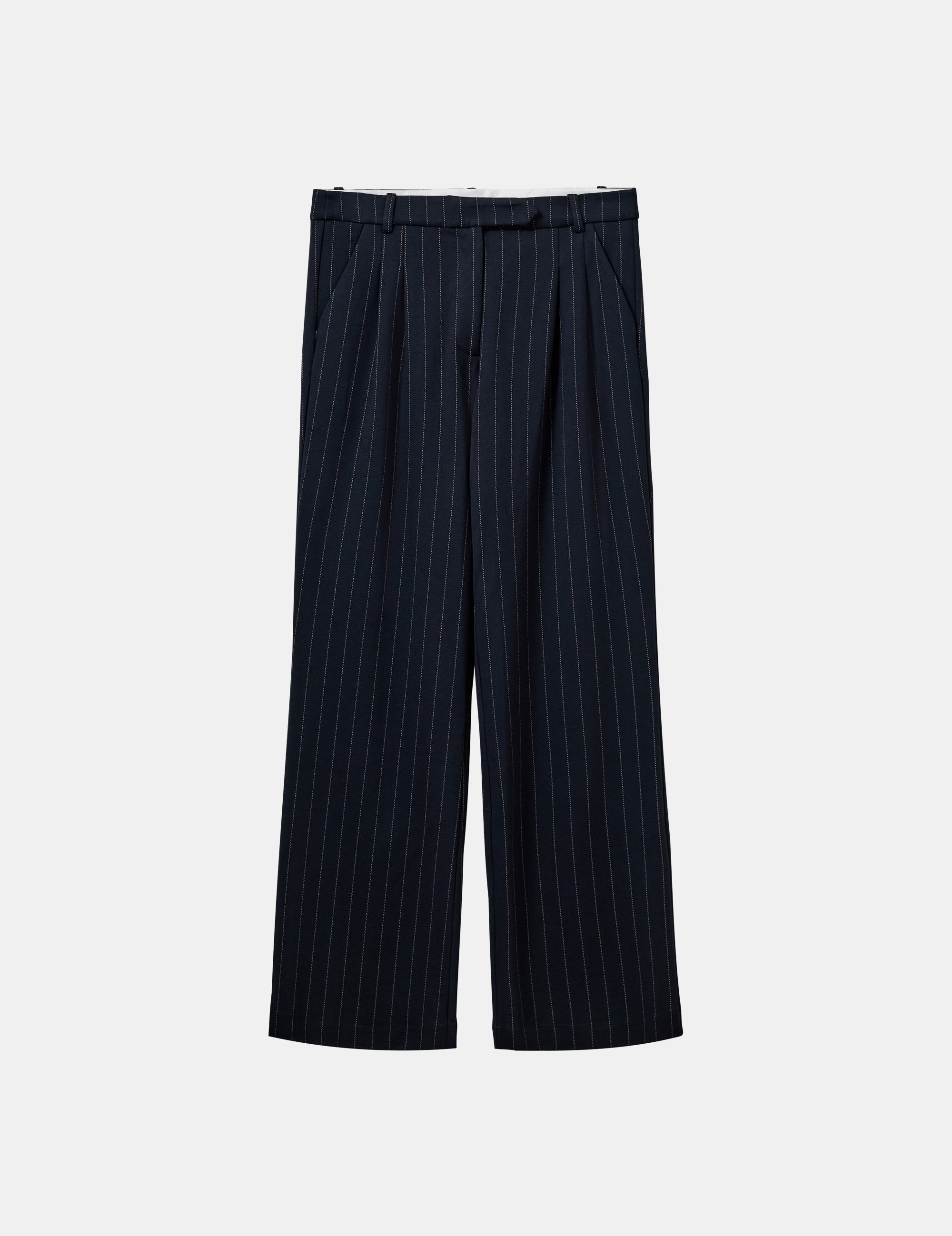 Zoe Pants Navy/White Pinstripes
