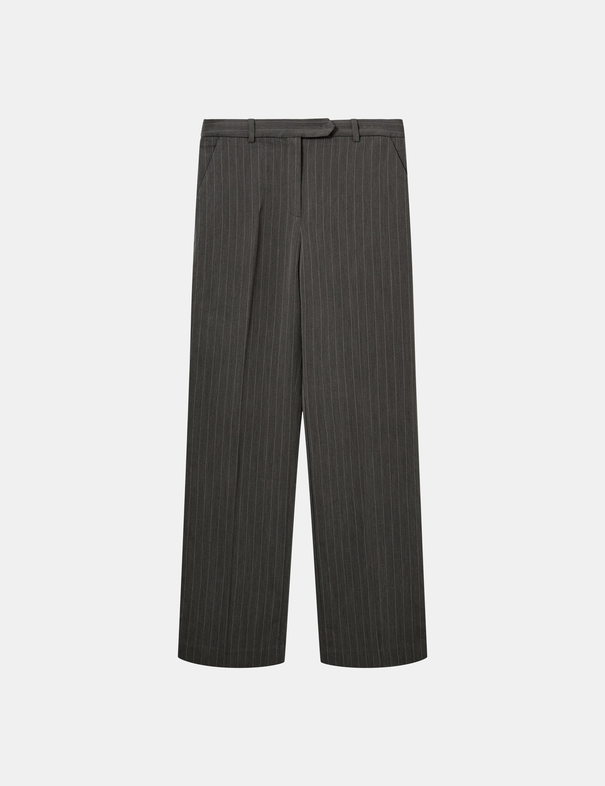 Steven Straight Pants Grey/White Pinstripes