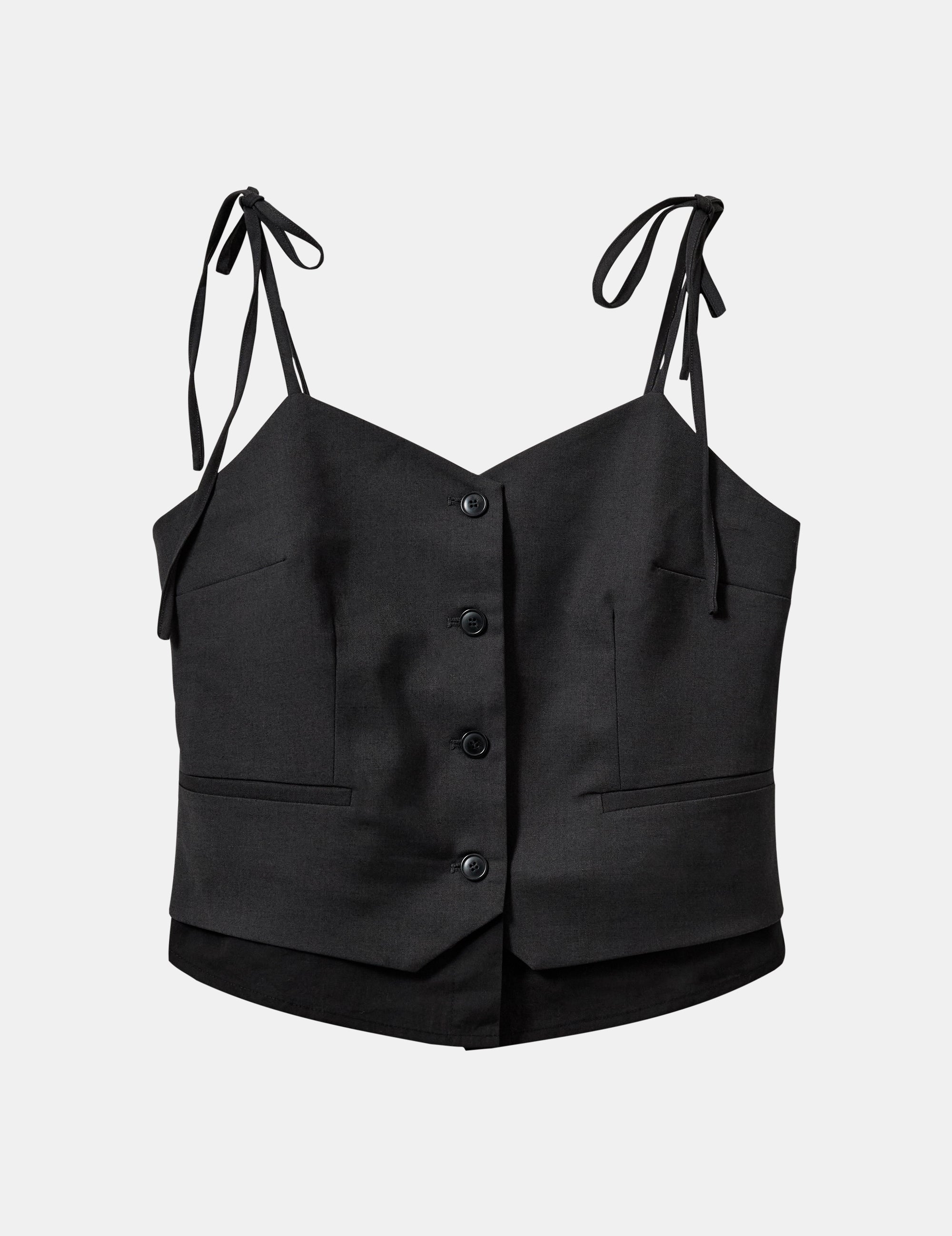 Steven Vest Top Dark Grey Melange