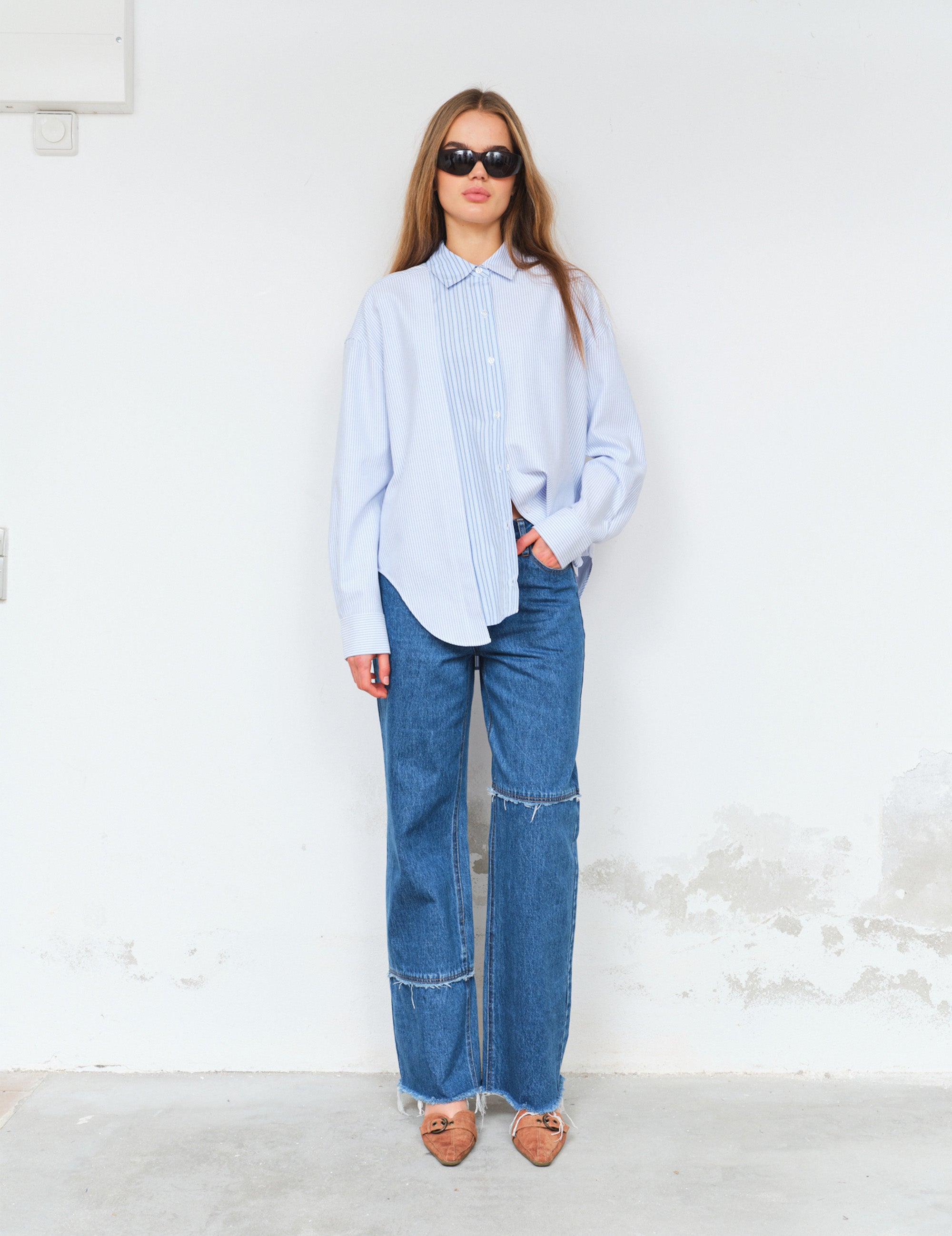 Adrian Mix Shirt Light Blue Stripes Mix