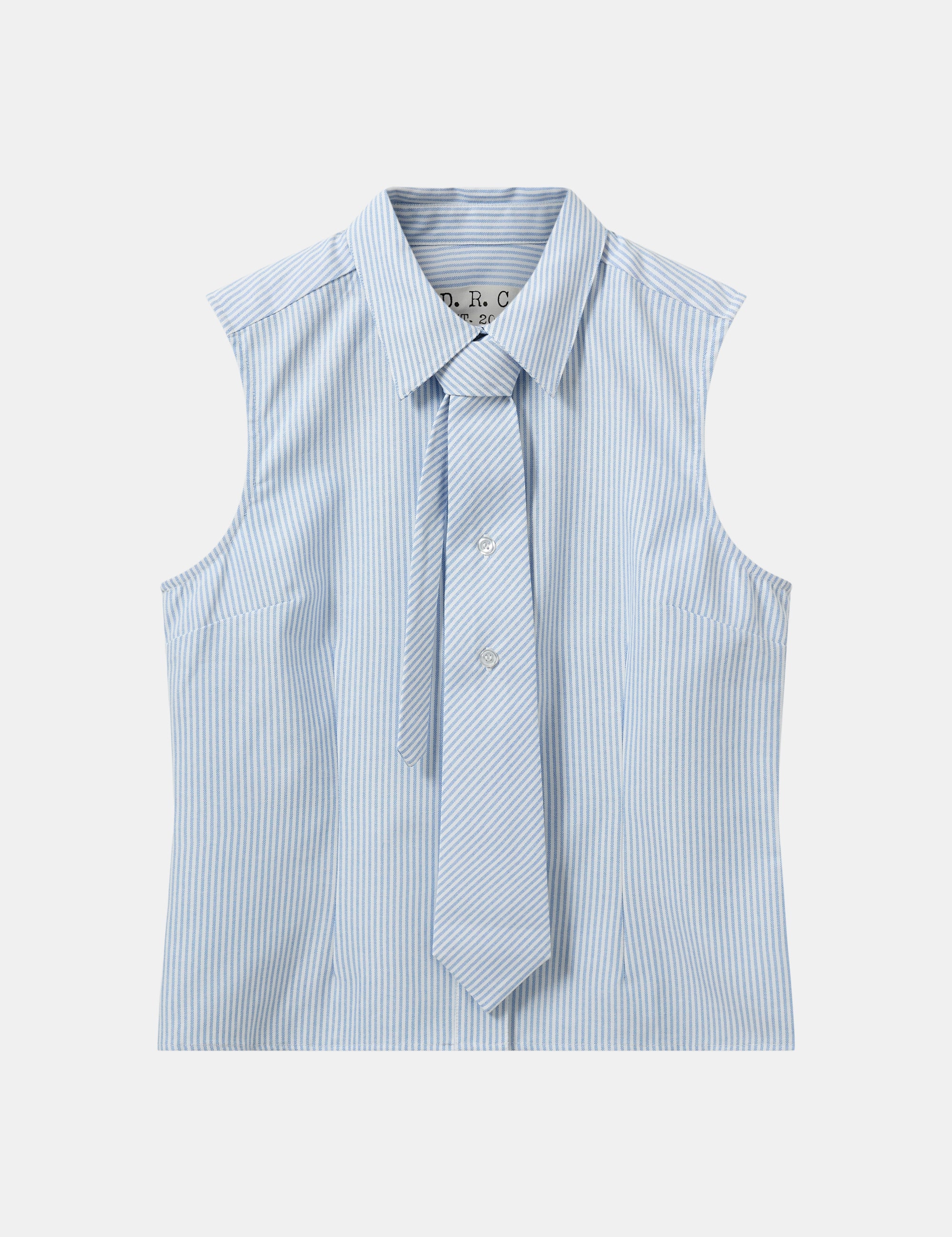 Adrian Tie Top Light Blue/White Stripes