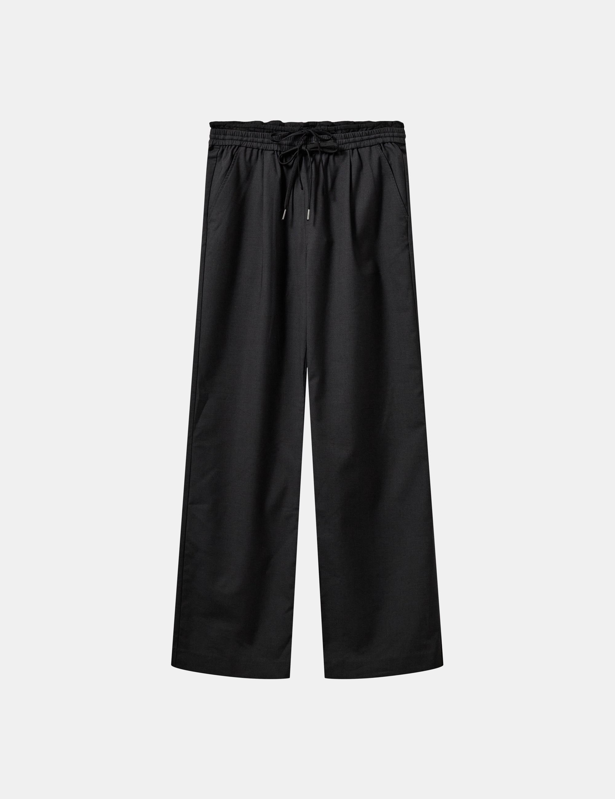 Steven Drawstring Contrast Pants Dark Grey Melange