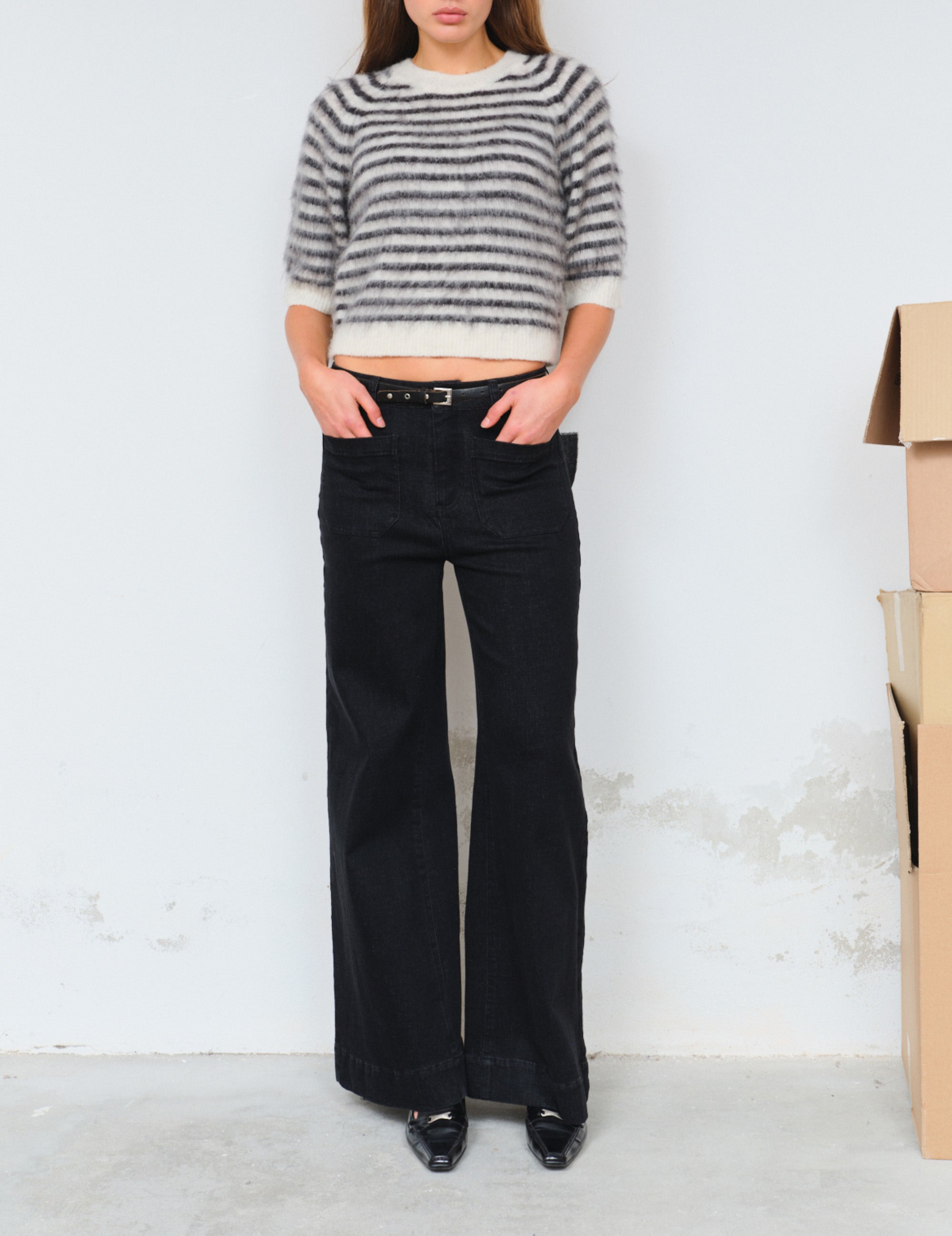 Verona Brushed Tee Cream/Grey Melange