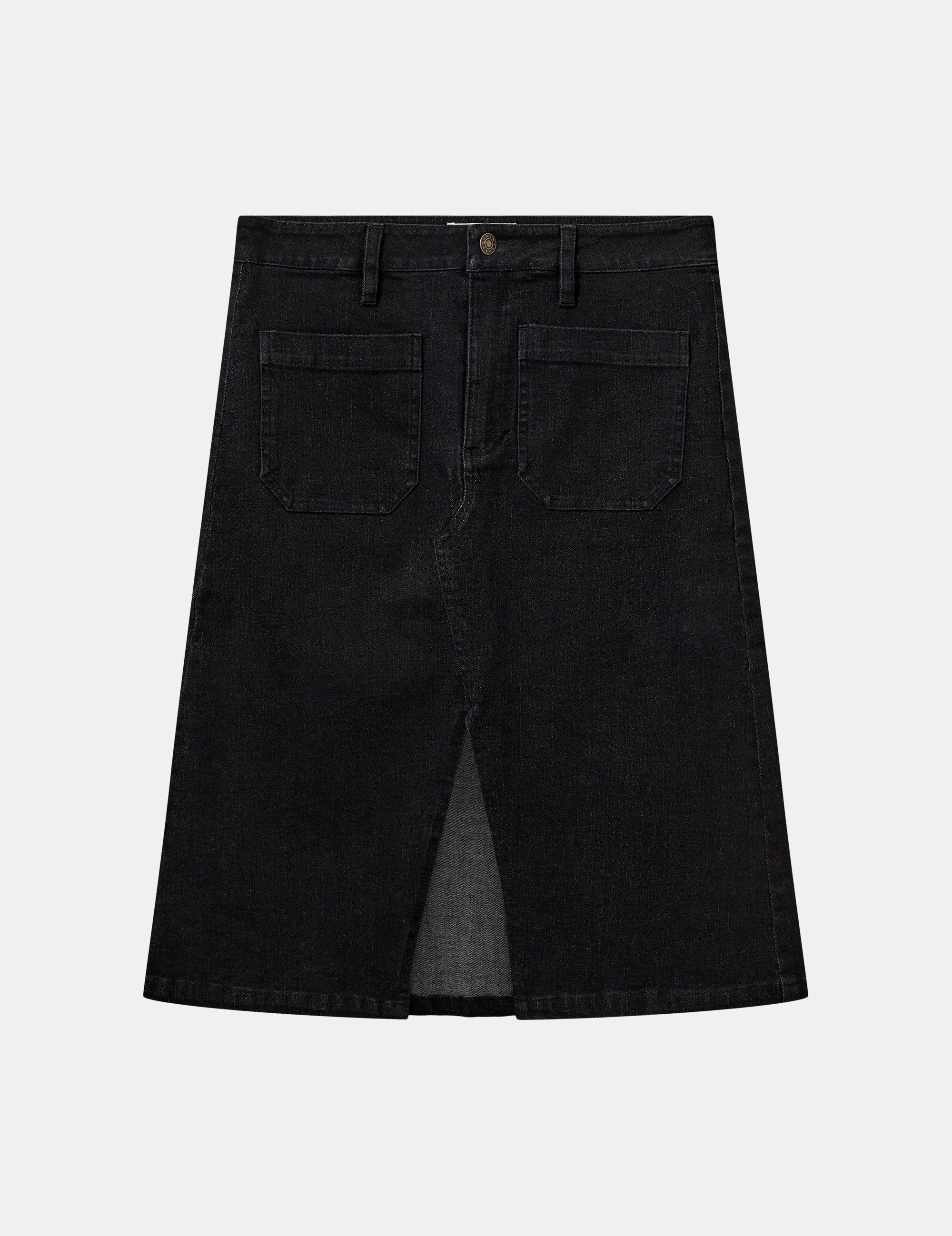 Bennett Midi Skirt Washed Black Denim