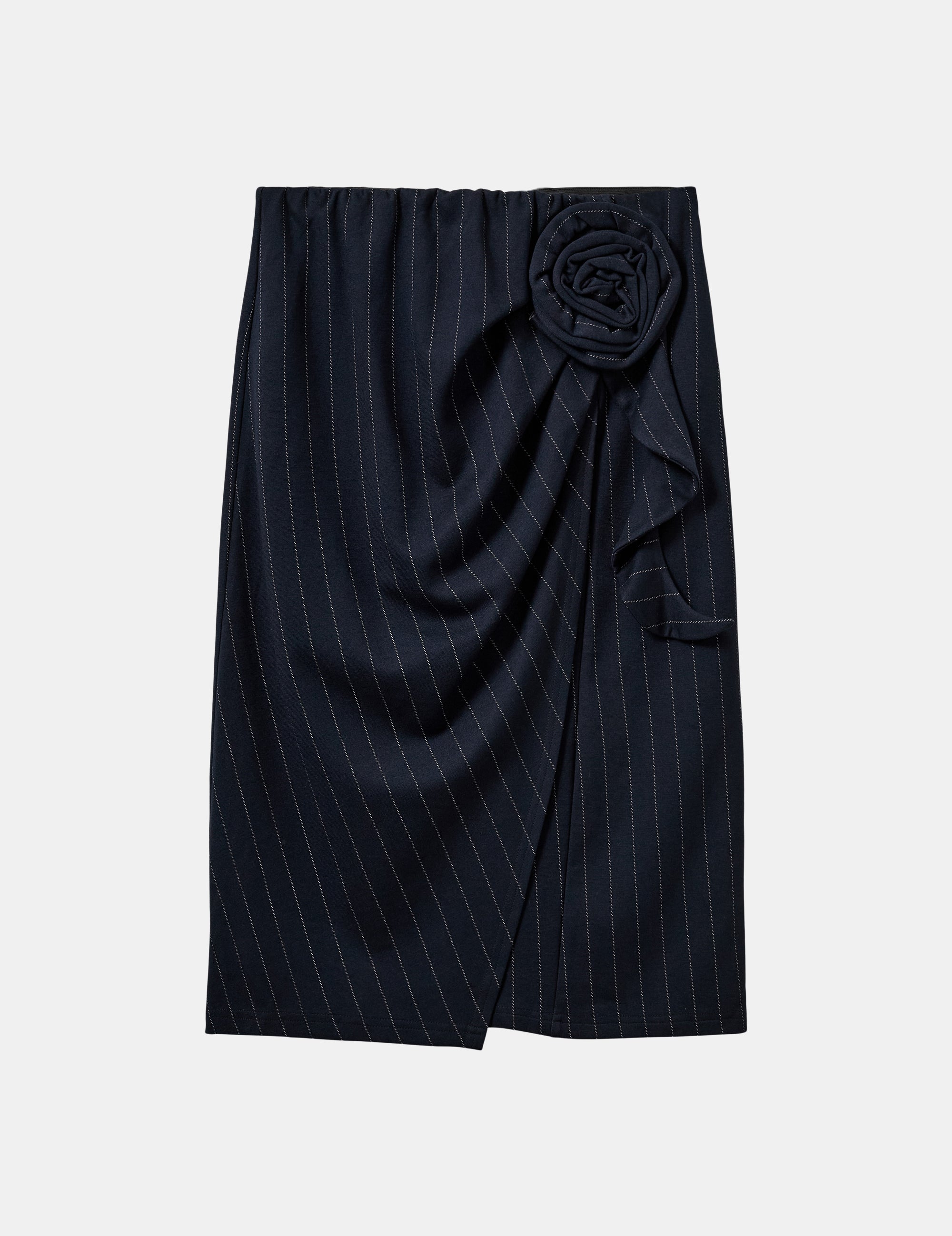 Zoe Pencil Skirt Navy/White Pinstripes