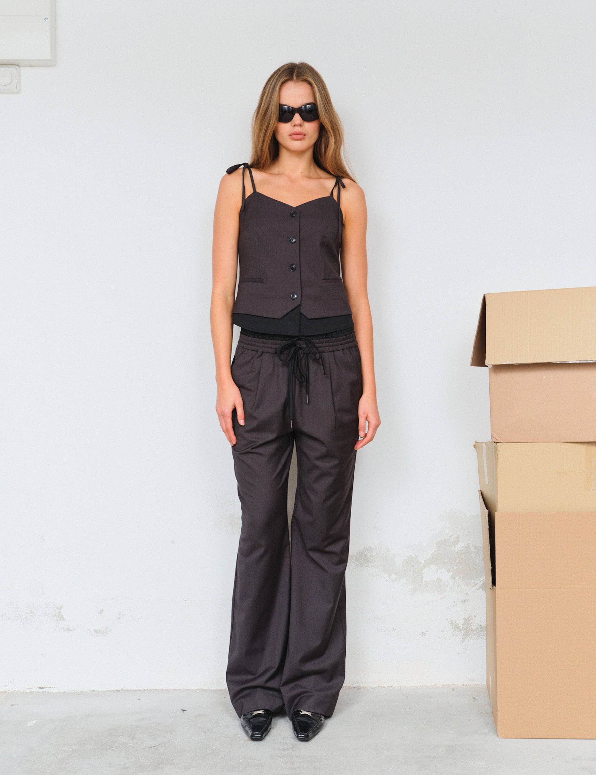 Steven Vest Top Dark Grey Melange 34 / Dark Grey Melange