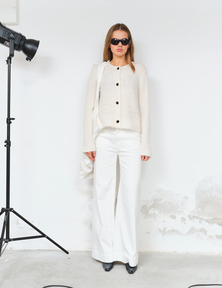 Verona Brushed Cardi Cream XS / Cream