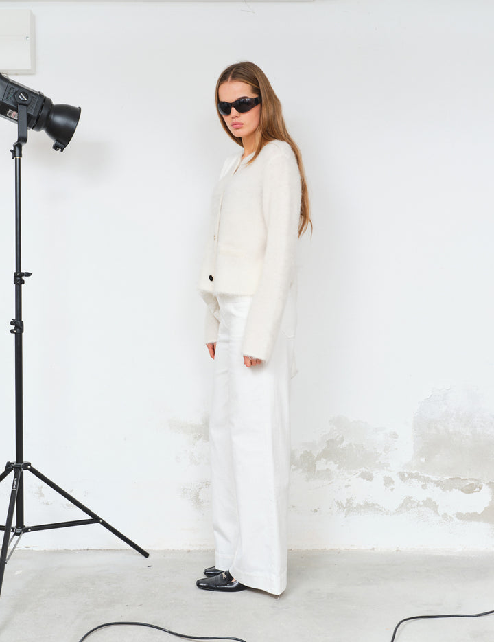 Verona Brushed Cardi Cream XS / Cream