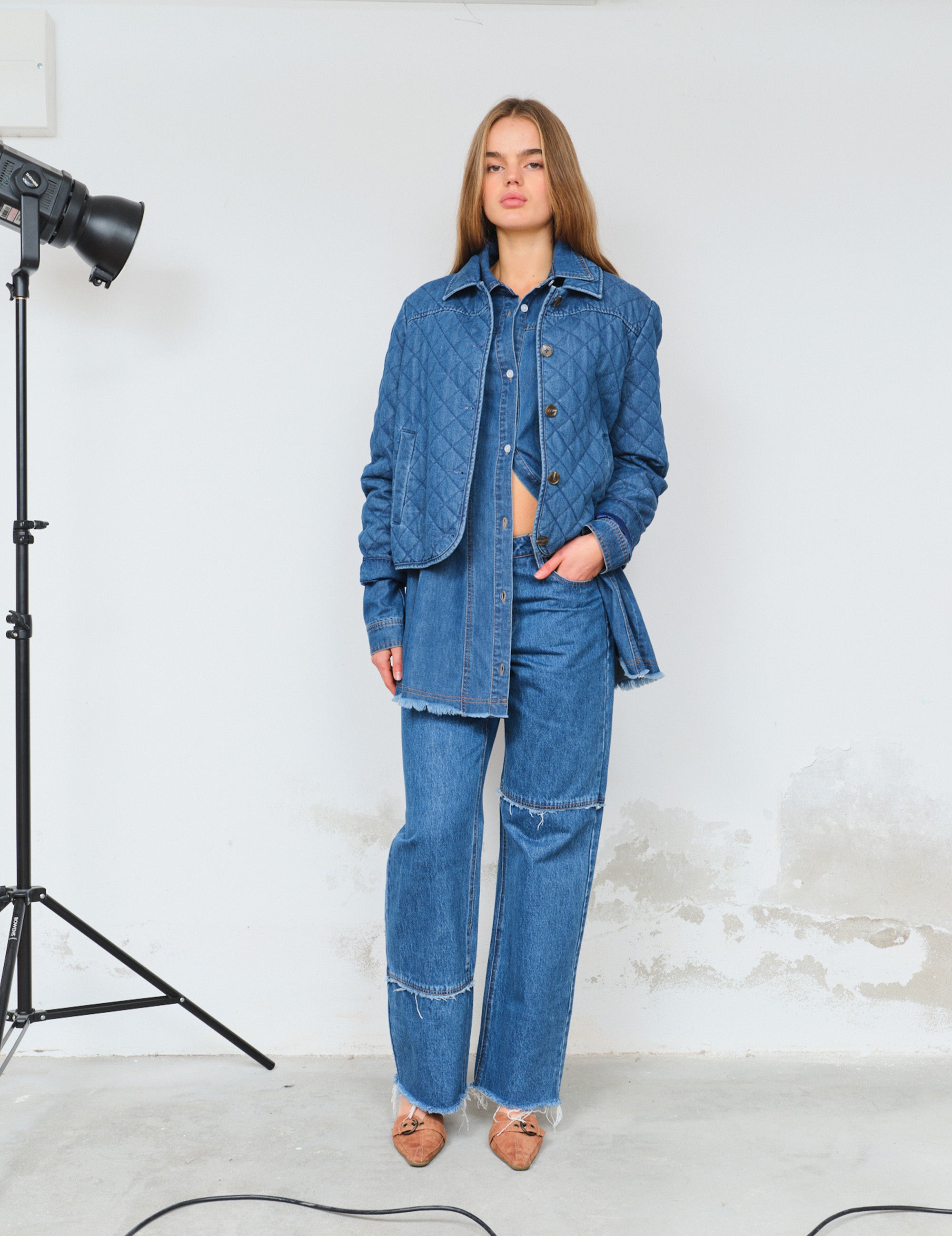 Chelsy Quilt Jacket Medium Denim 34 / Medium Denim