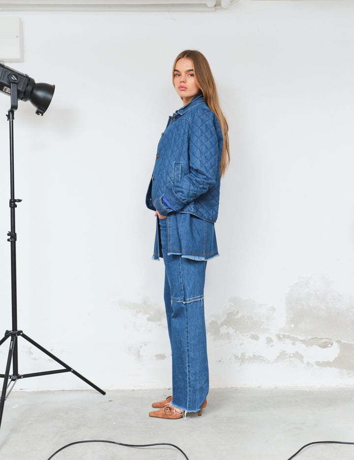 Chelsy Quilt Jacket Medium Denim 34 / Medium Denim