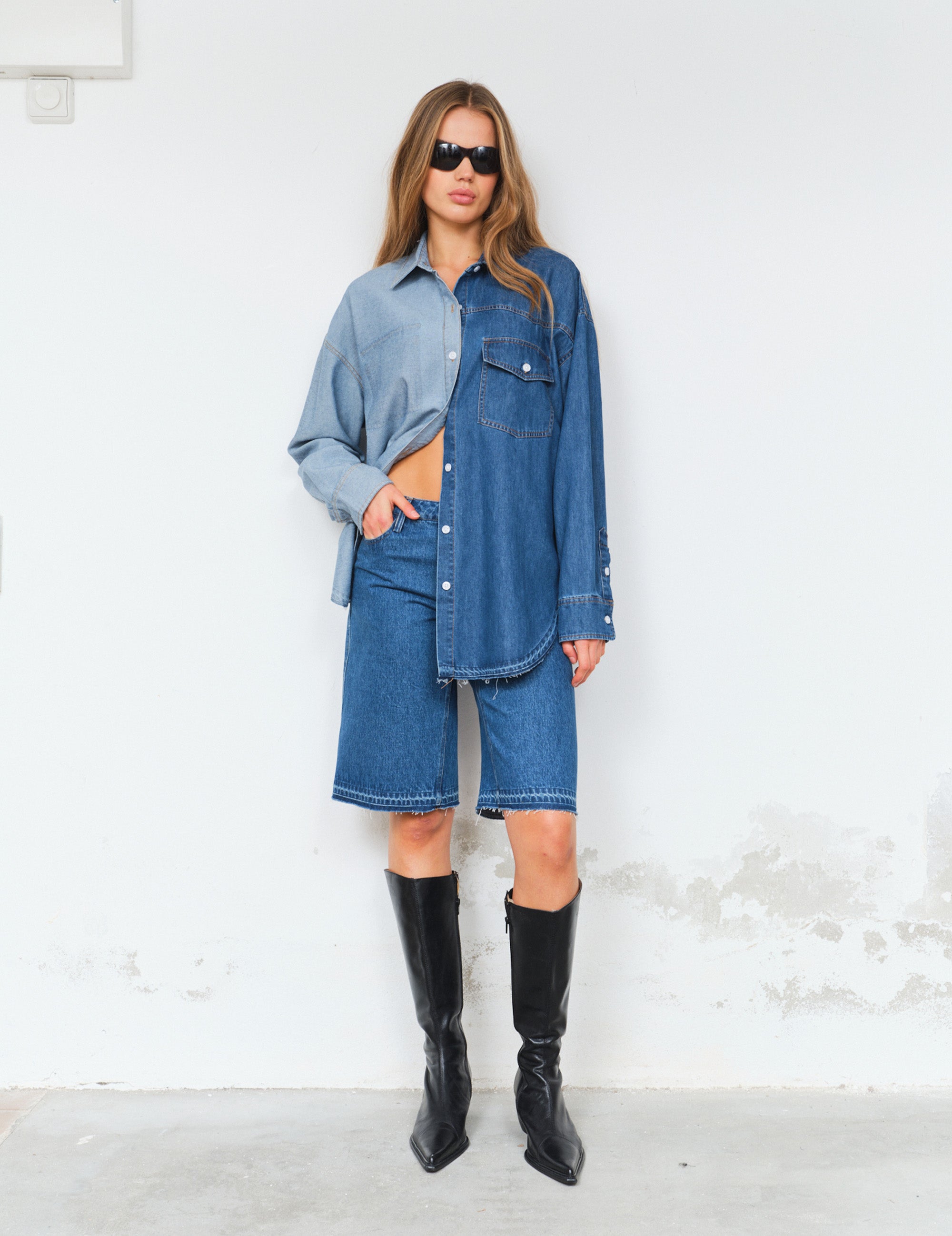 Chelsy Mix Shirt Medium Denim 34 / Medium Denim