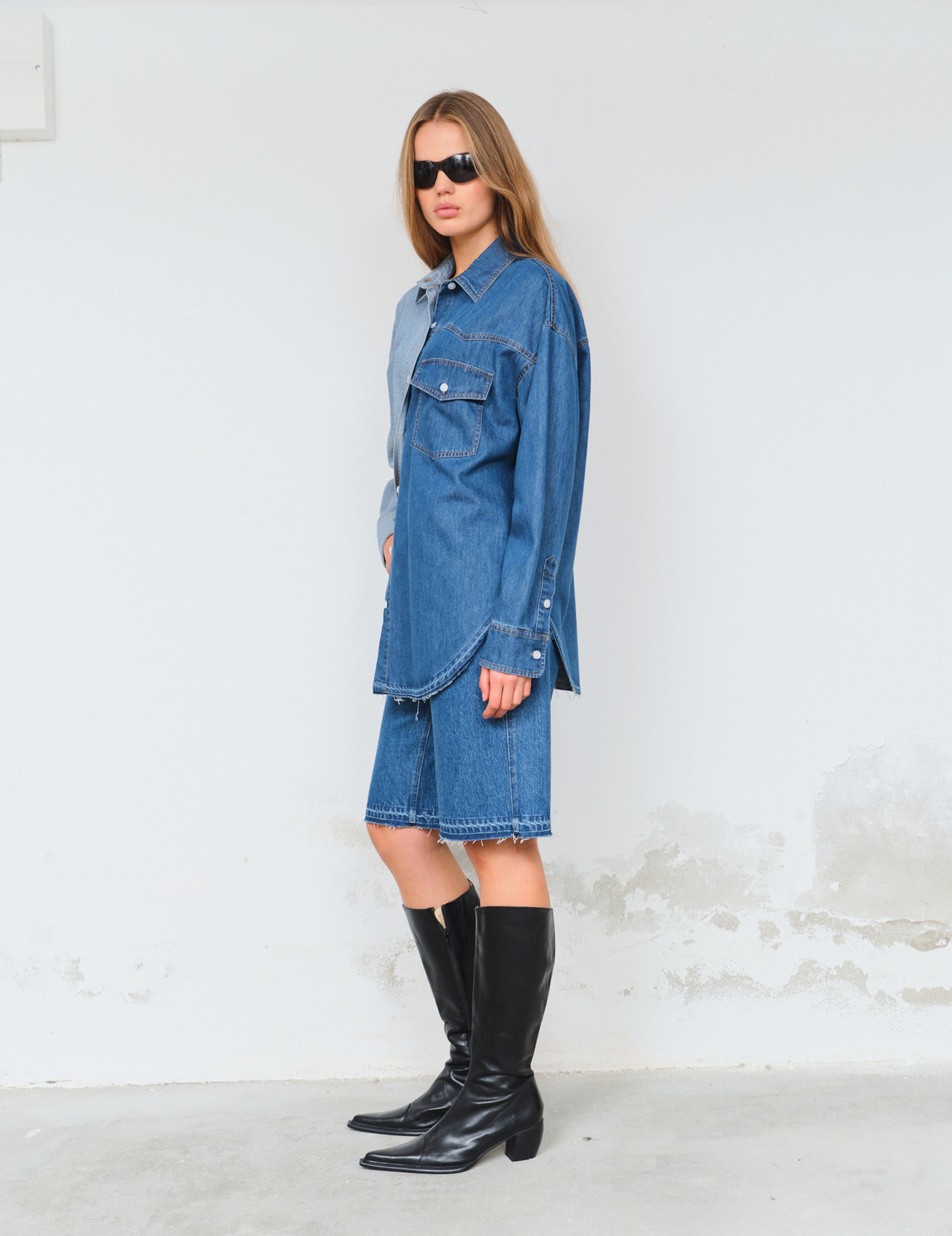 Chelsy Mix Shirt Medium Denim 34 / Medium Denim