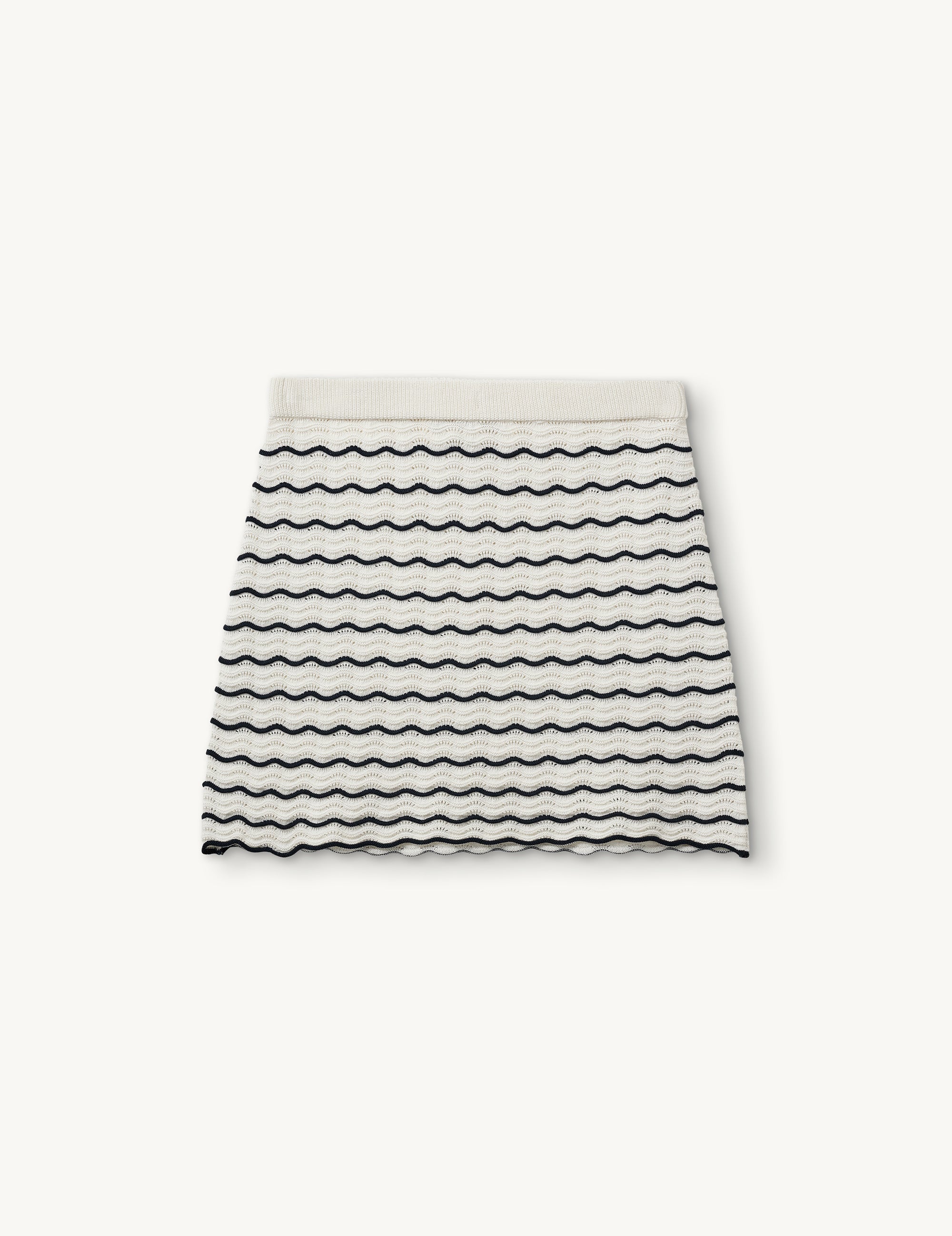 Taliana Wave Skirt Cream/navy stripe