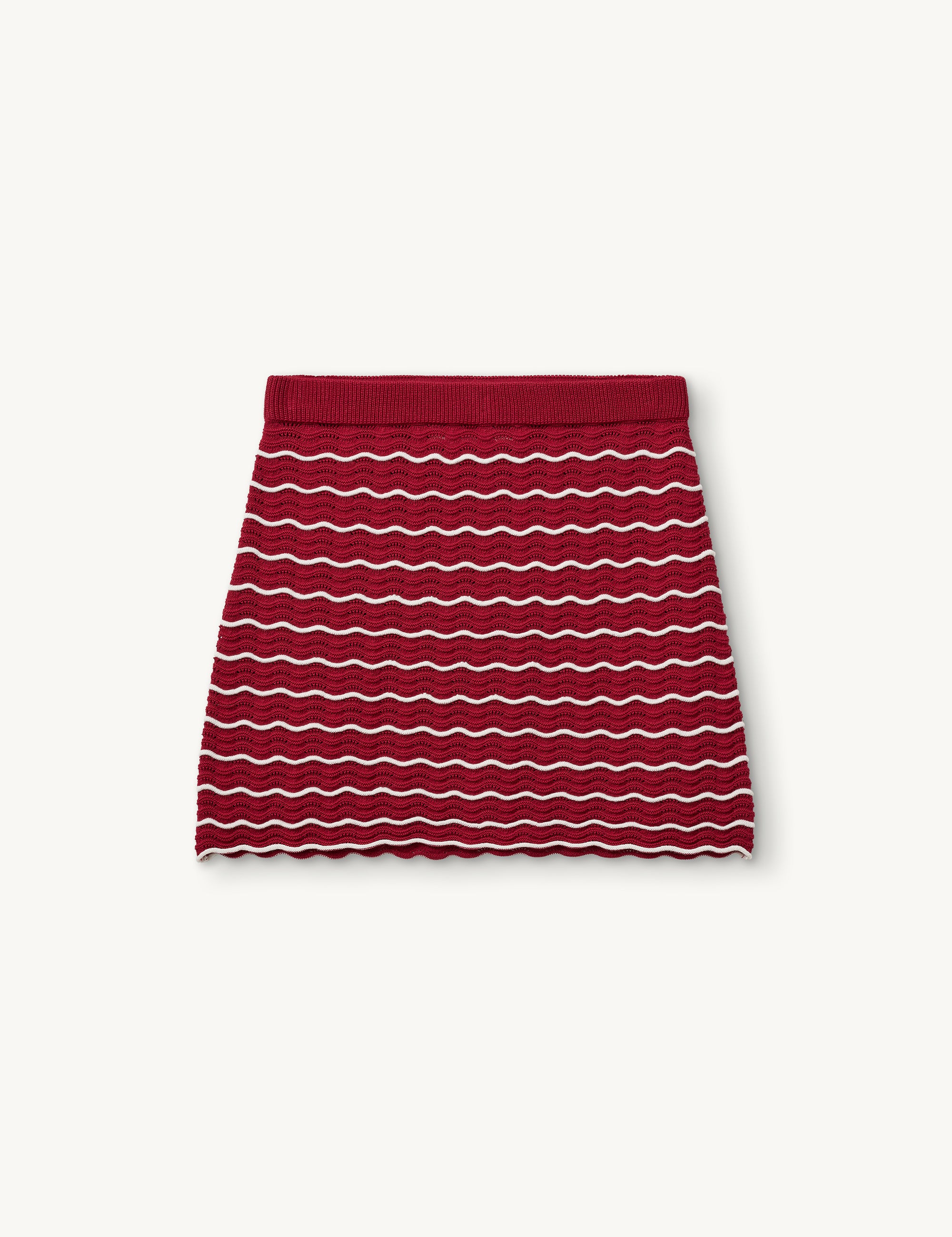 Taliana Wave Skirt Red/cream stripe