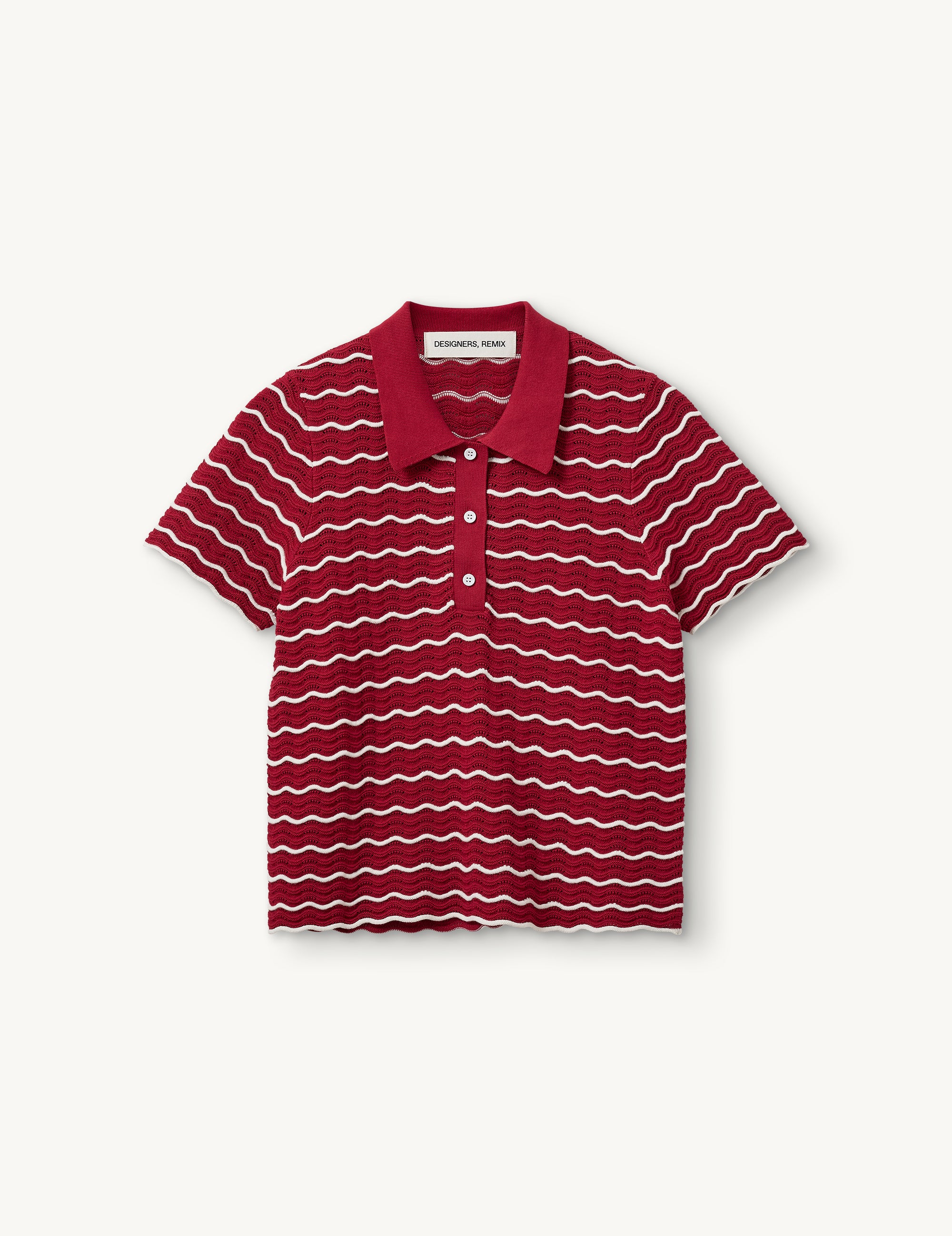 Taliana Wave Polo Red/cream stripe