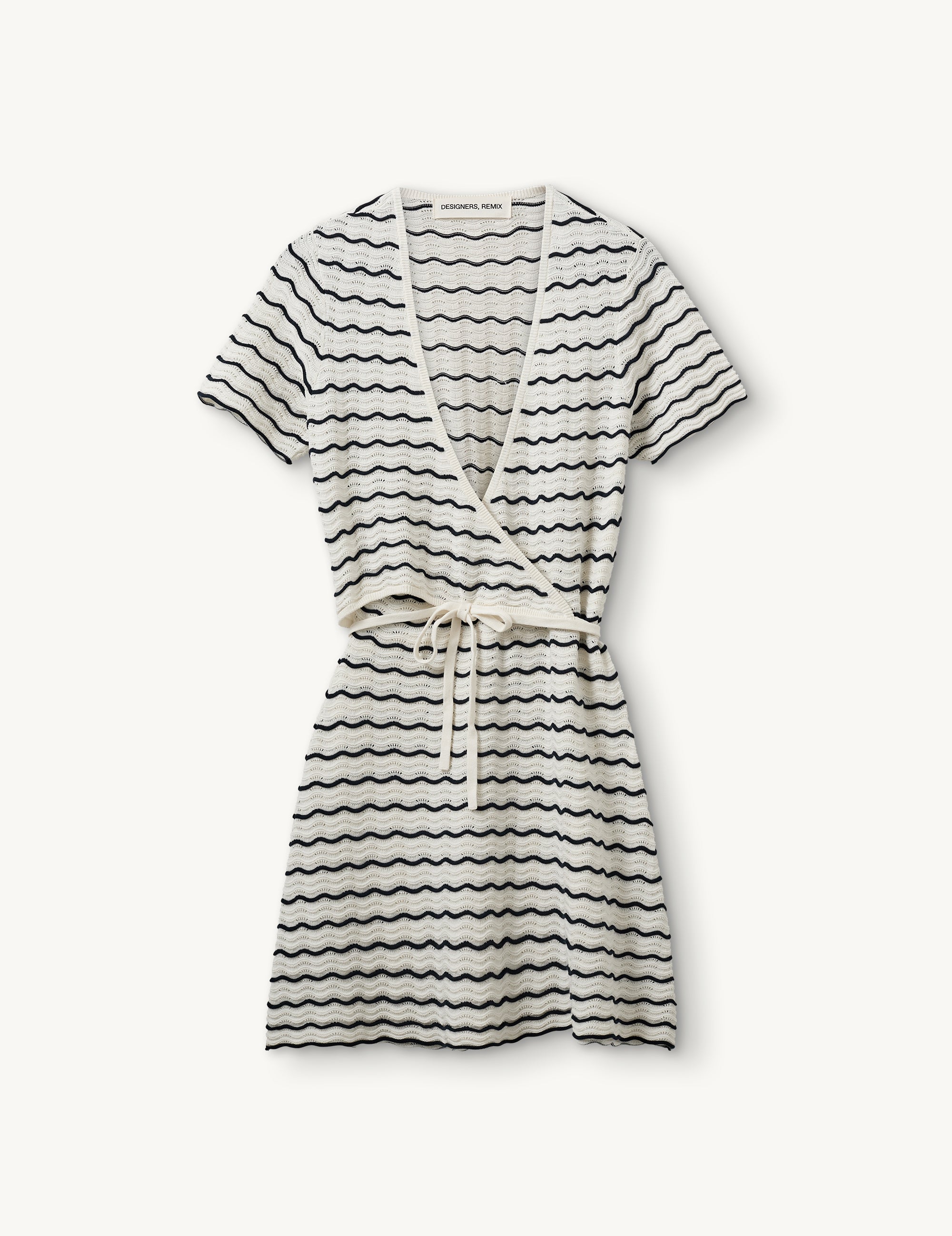 Taliana Wave Dress Cream/navy stripe