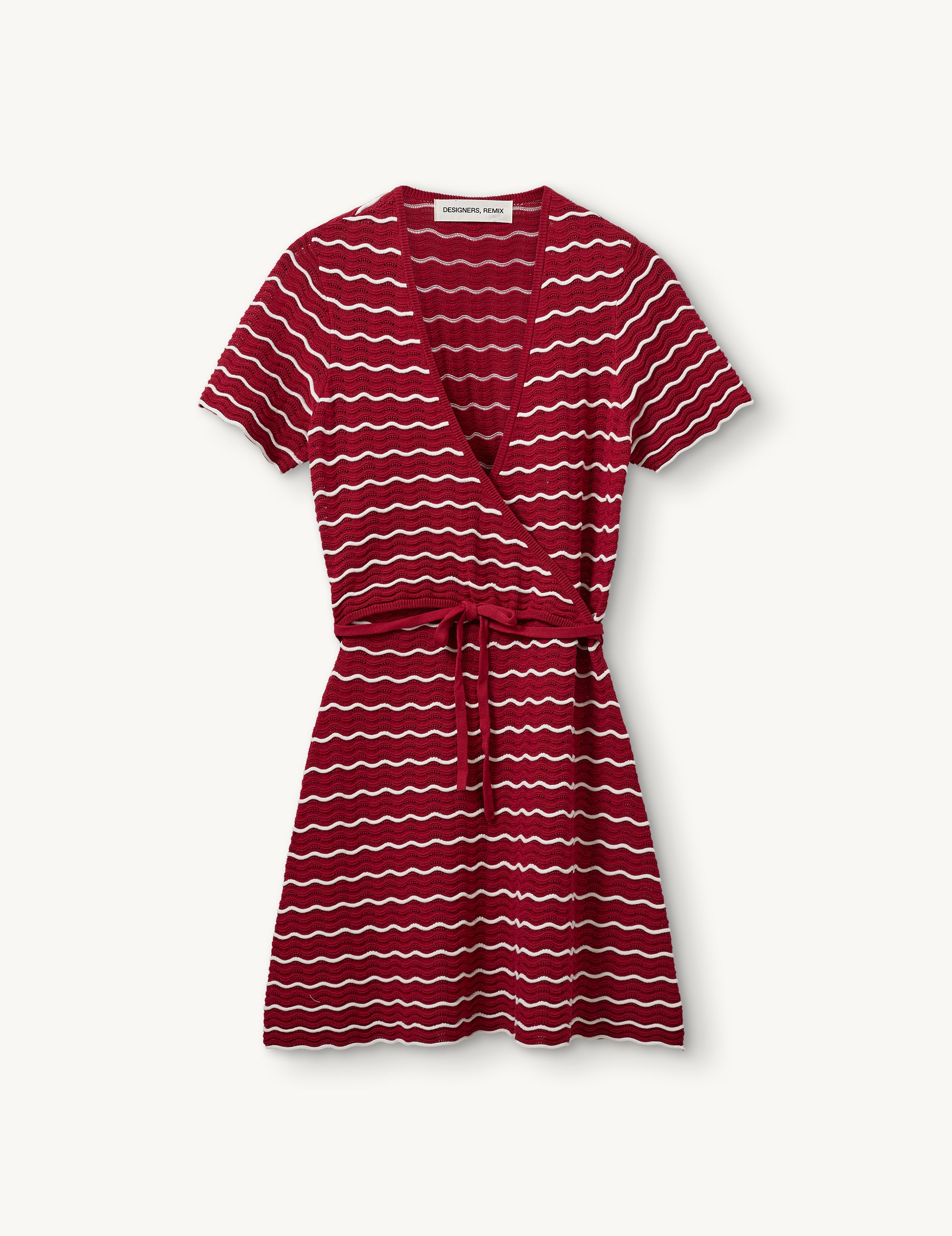 Taliana Wave Dress Red/cream stripe