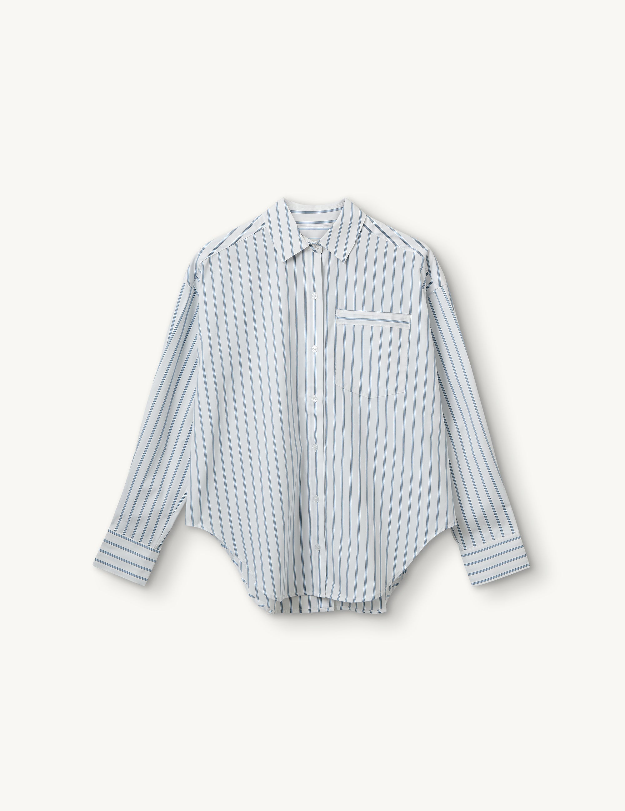 Mattia Oversized Shirt White/blue stripe