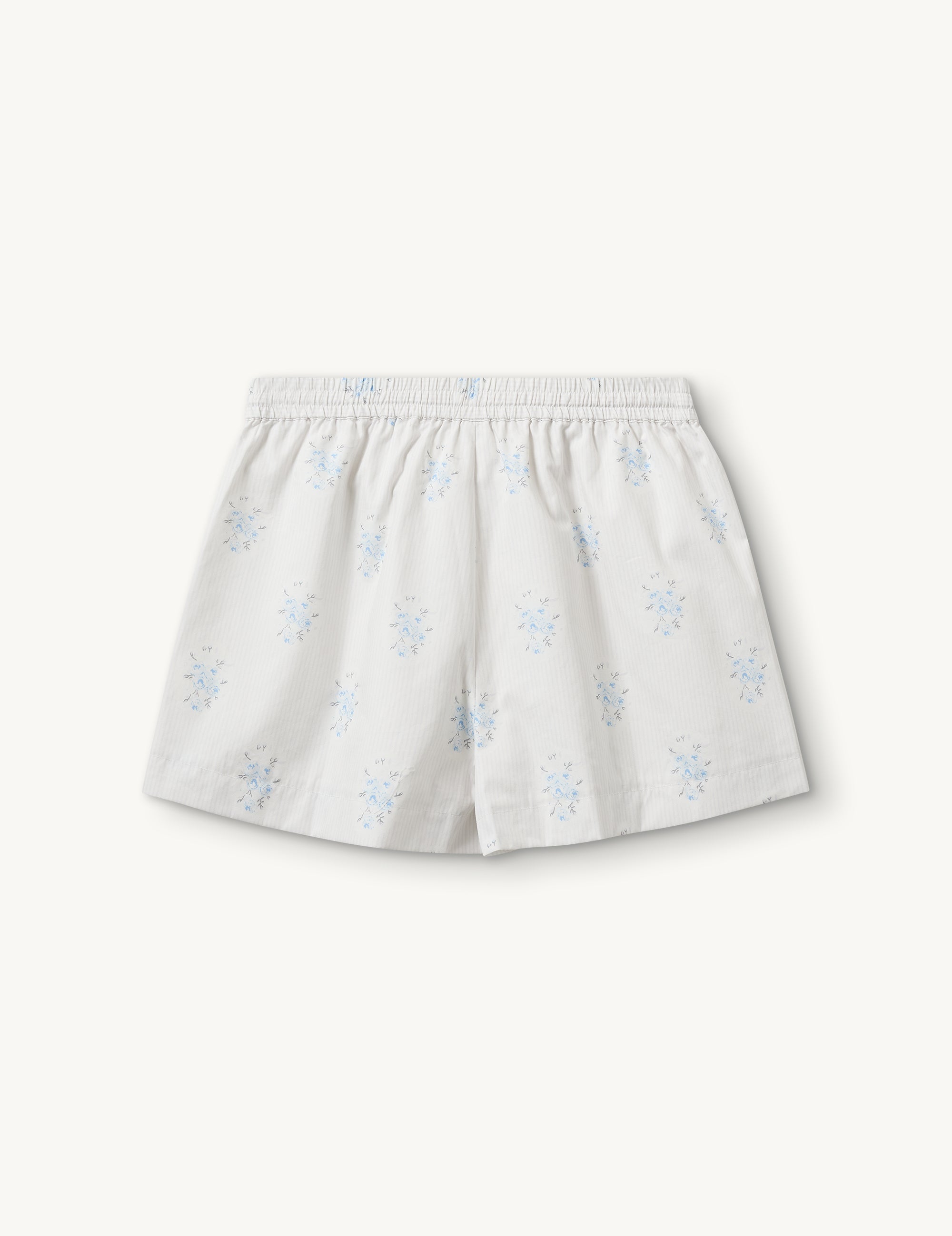 Flora Shorts White/light blue floral print