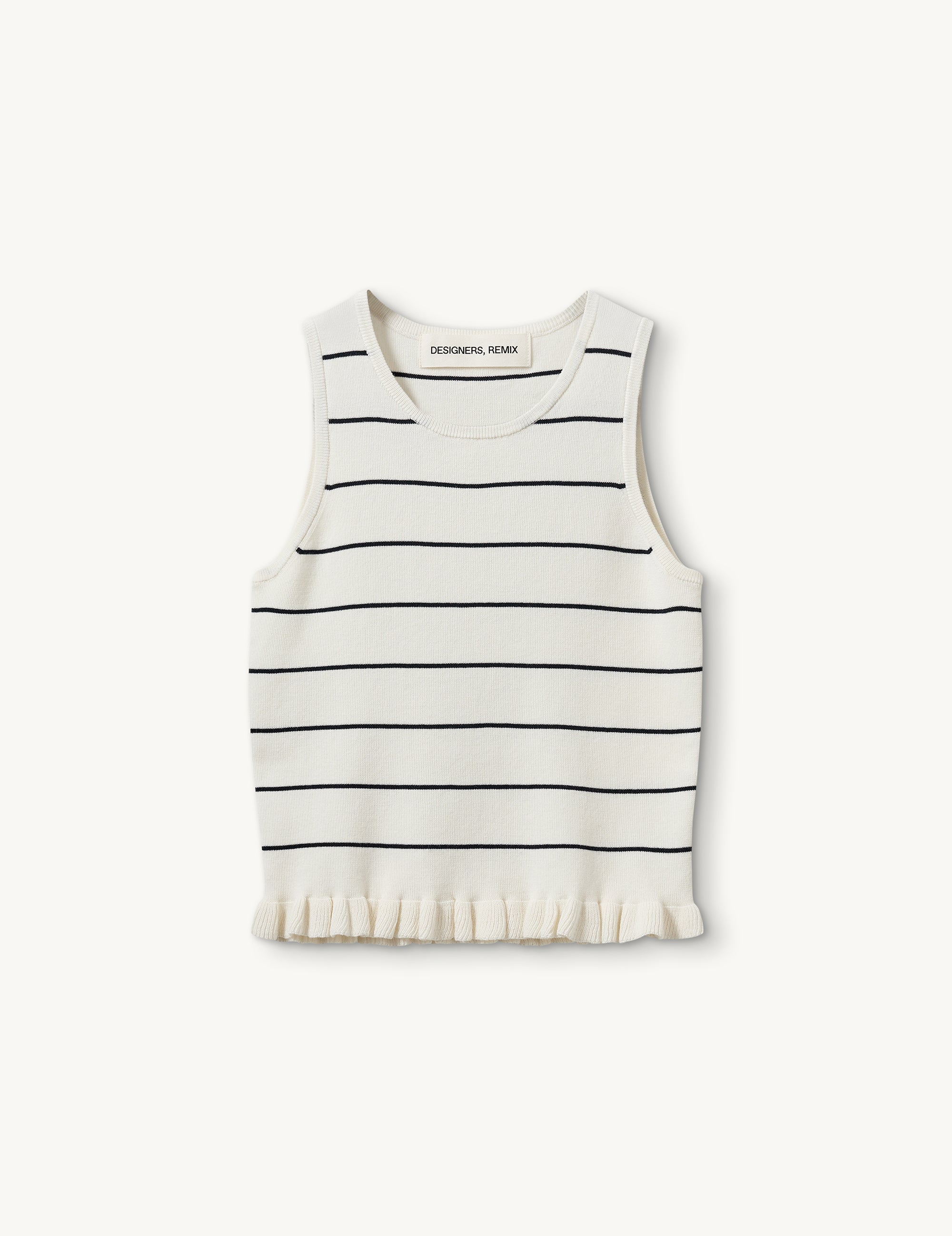 Taliana Rib Stripe Tank Cream/navy stripe