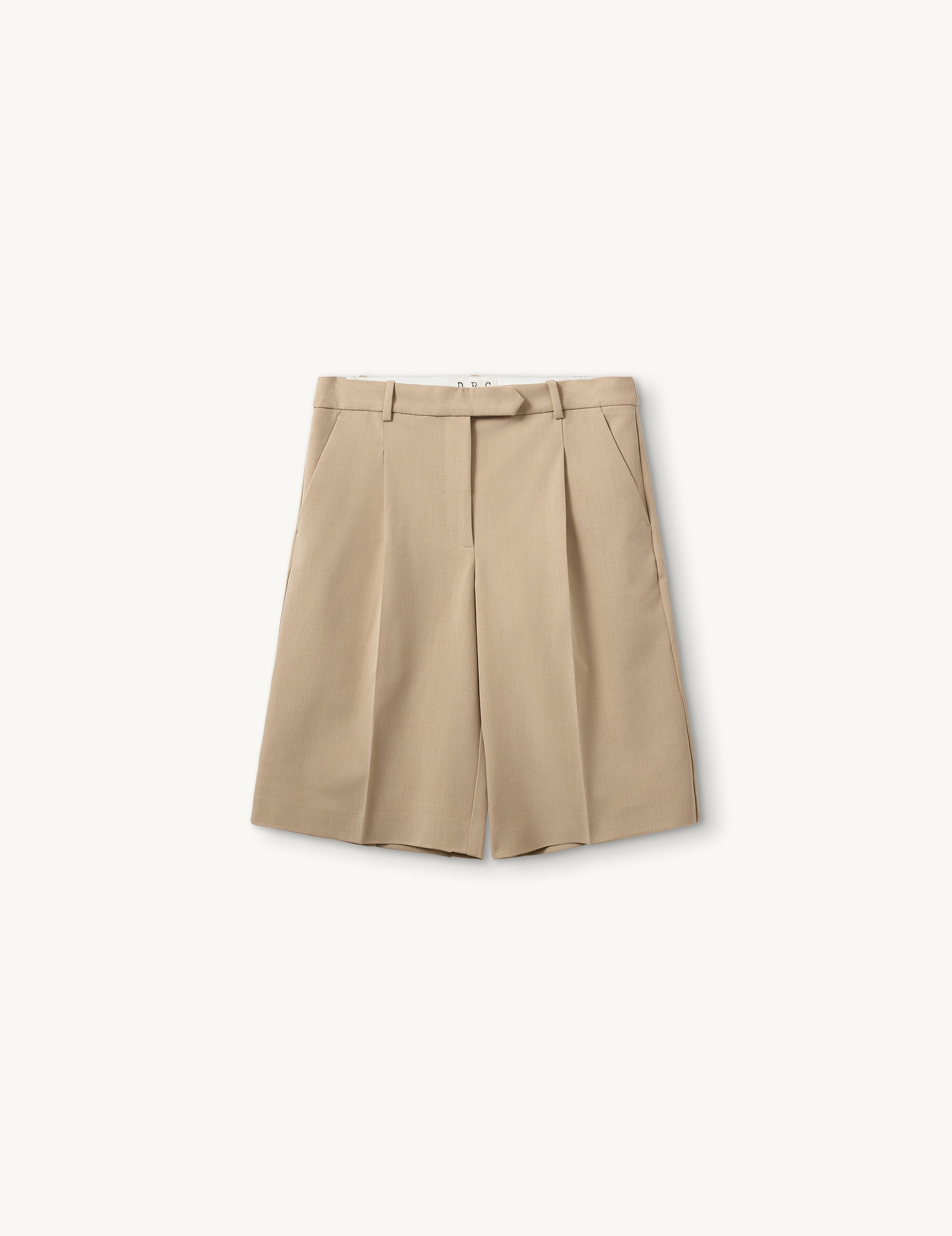 Scott Pleat Shorts Light Beige