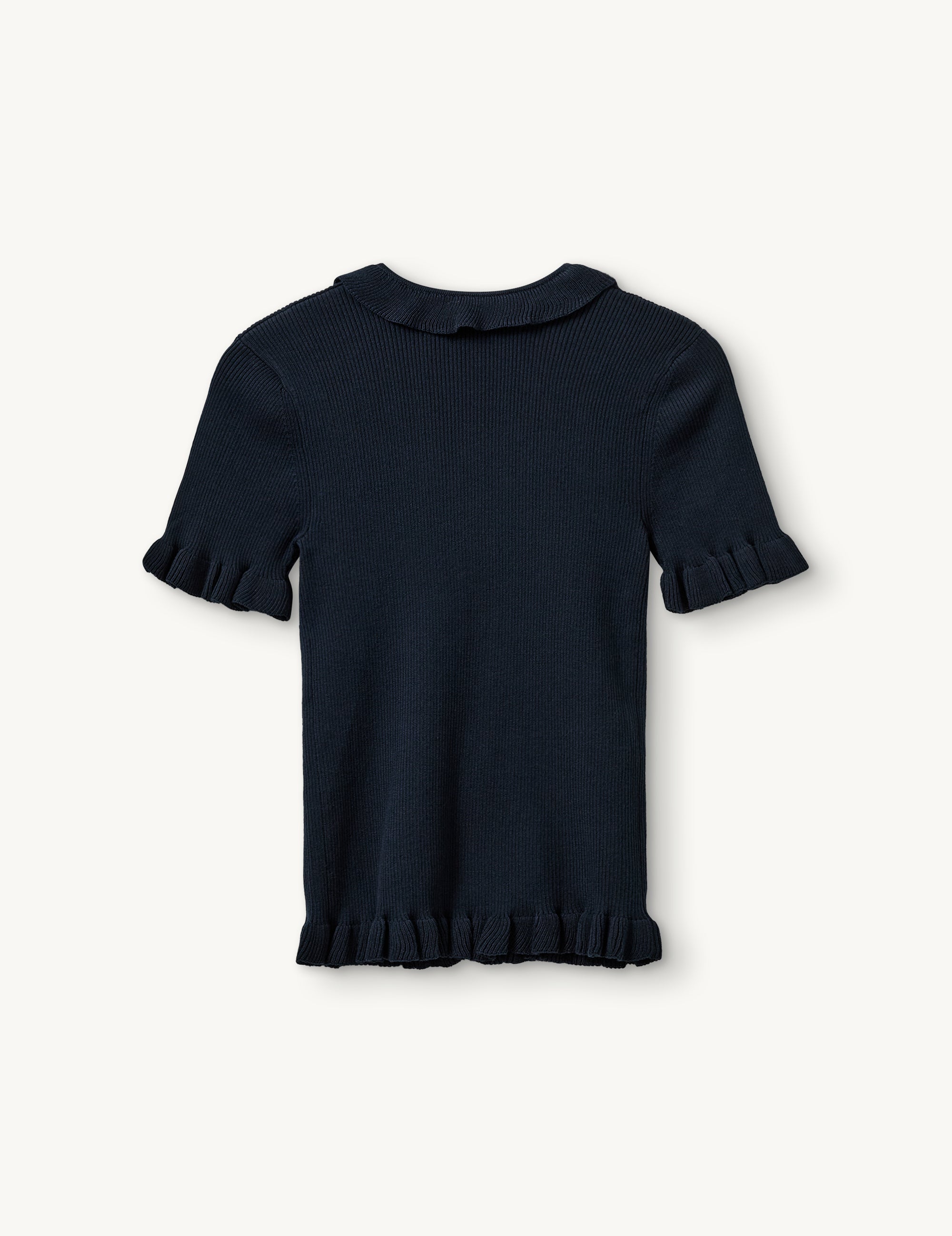 Taliana Rib Flare Tee Navy