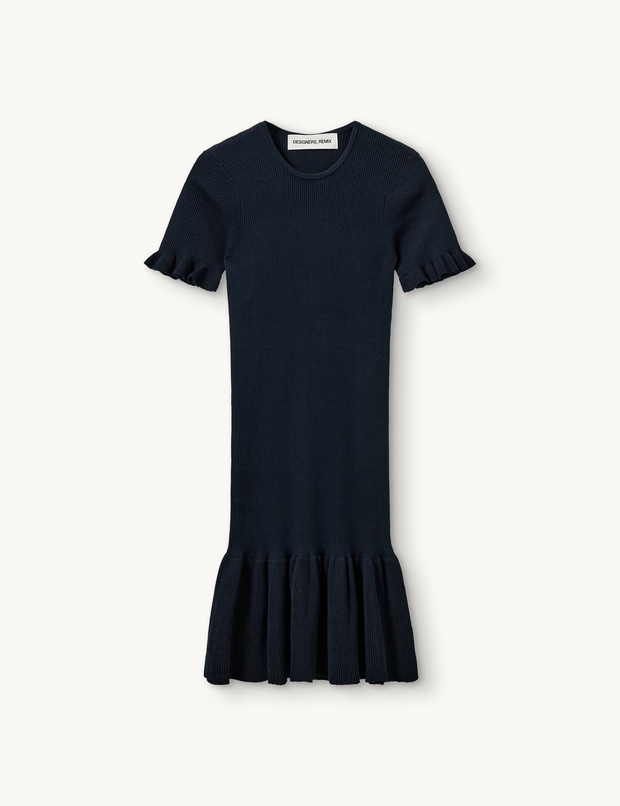 Taliana Rib Flare Dress Navy