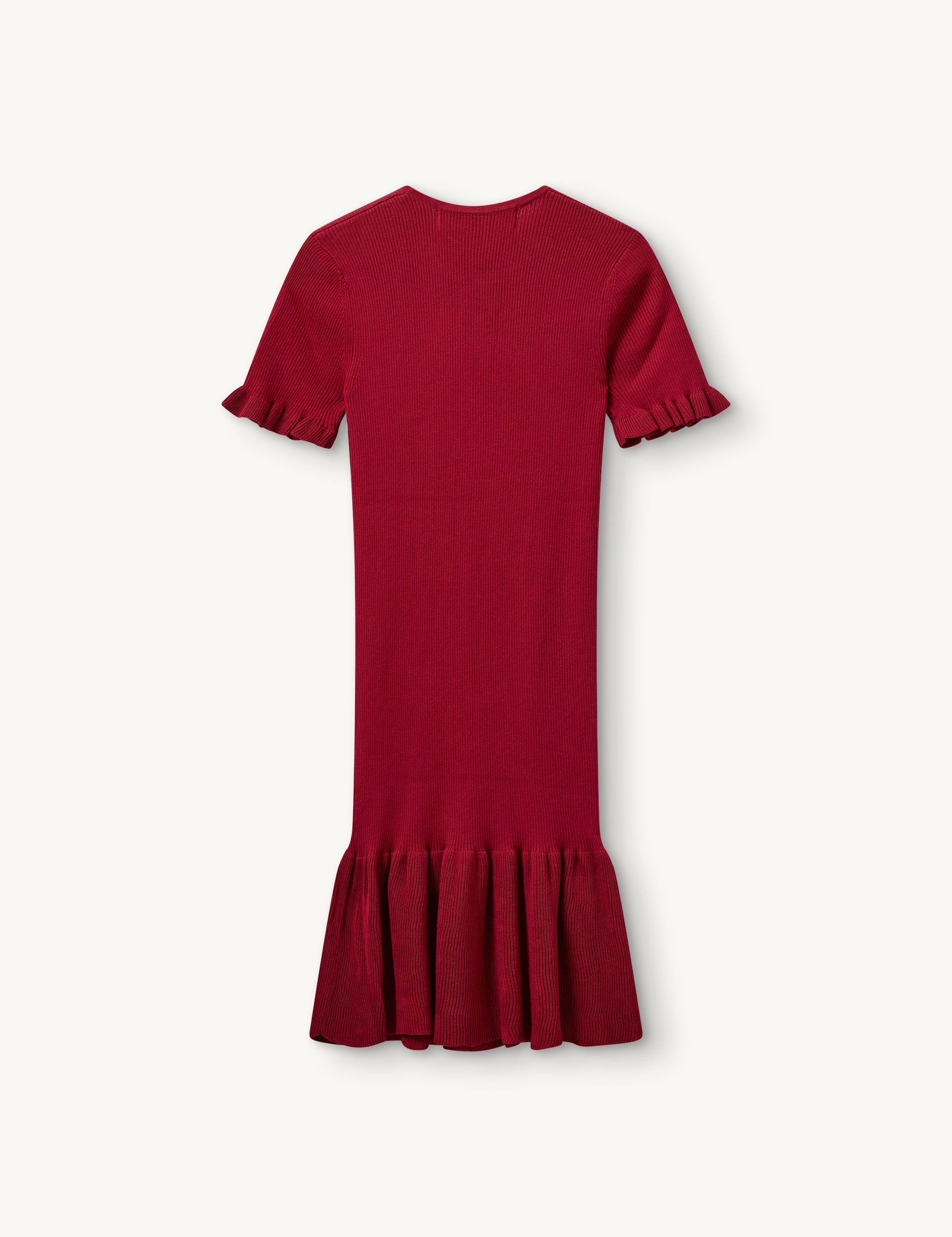Taliana Rib Flare Dress Red