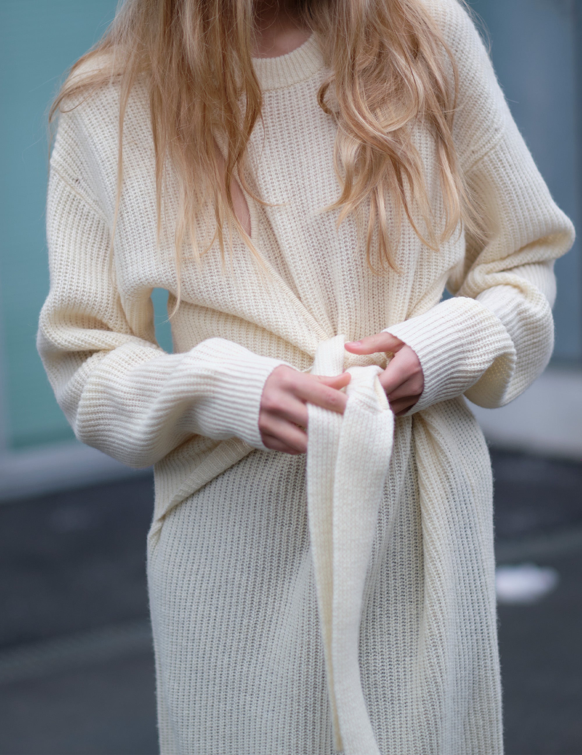 Carmen Tie Dress Cream