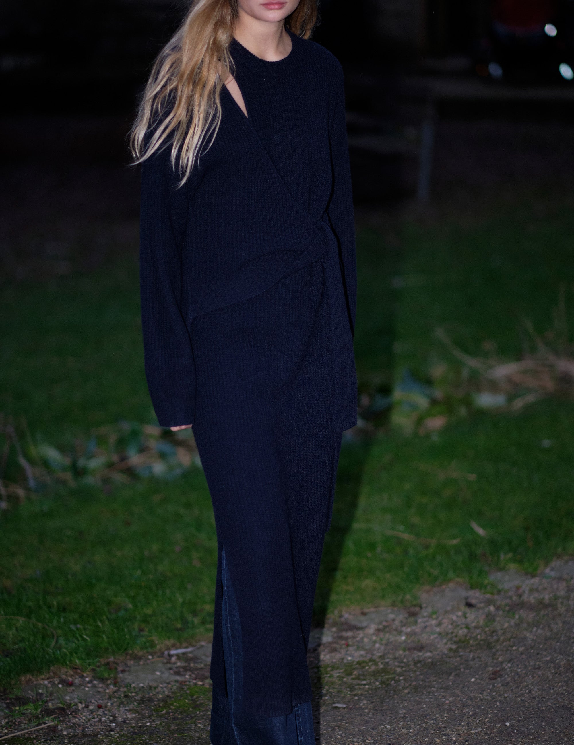 Carmen Tie Dress Midnight Blue