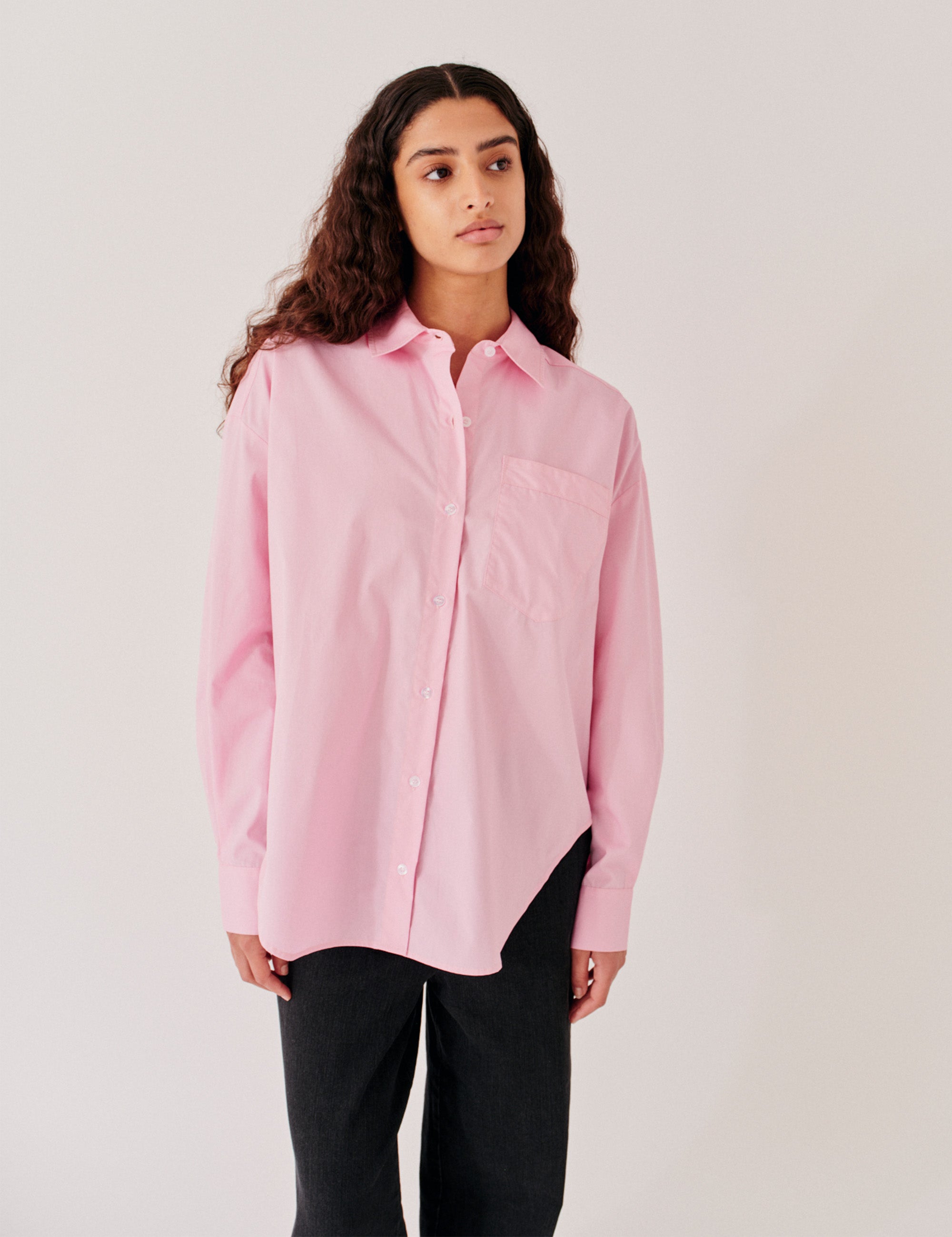 Claire Oversized Shirt Pastel Pink