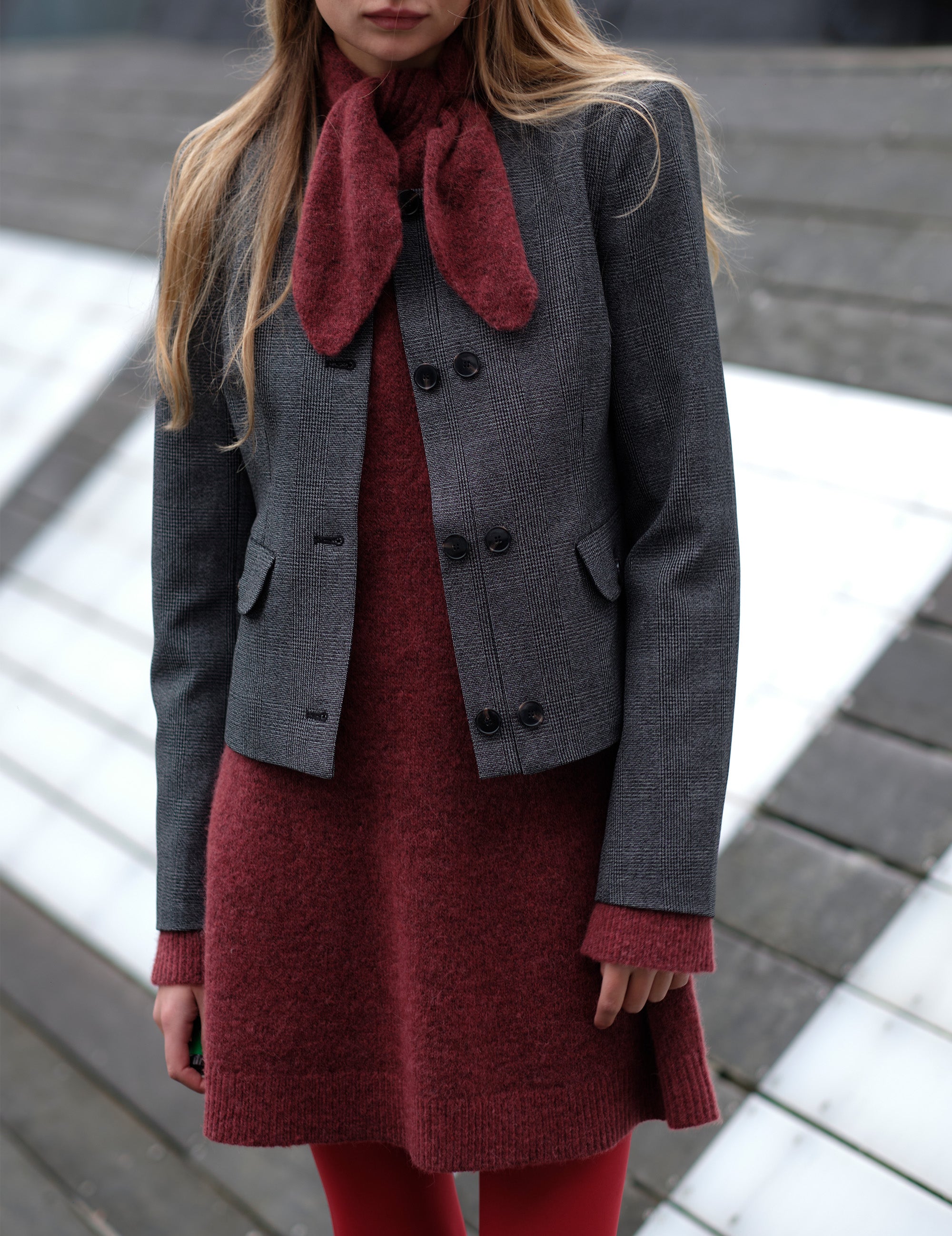 Verona Scarf Dress Burgundy