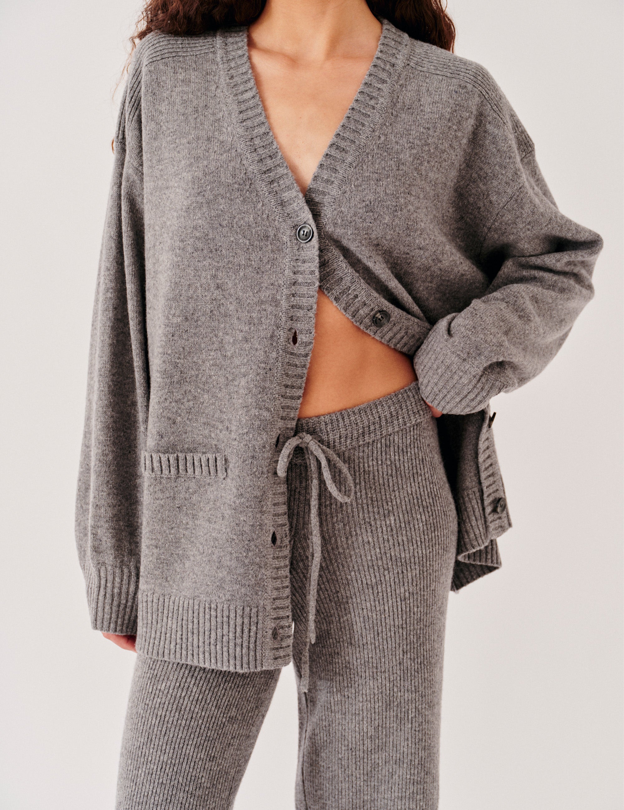 Carmen College Cardi Grey Melange
