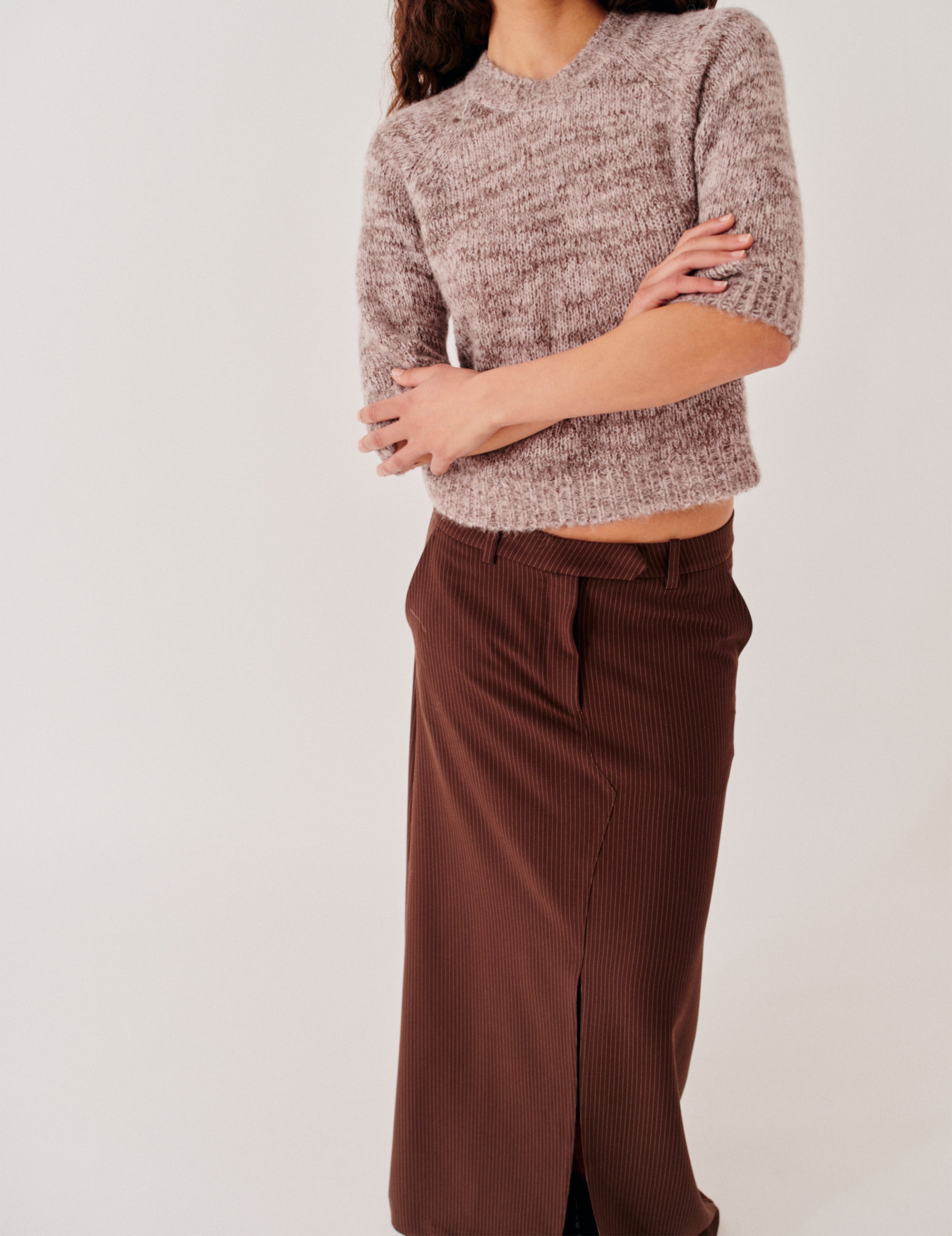 Verona Tee Pastel Pink/Chocolate Mix