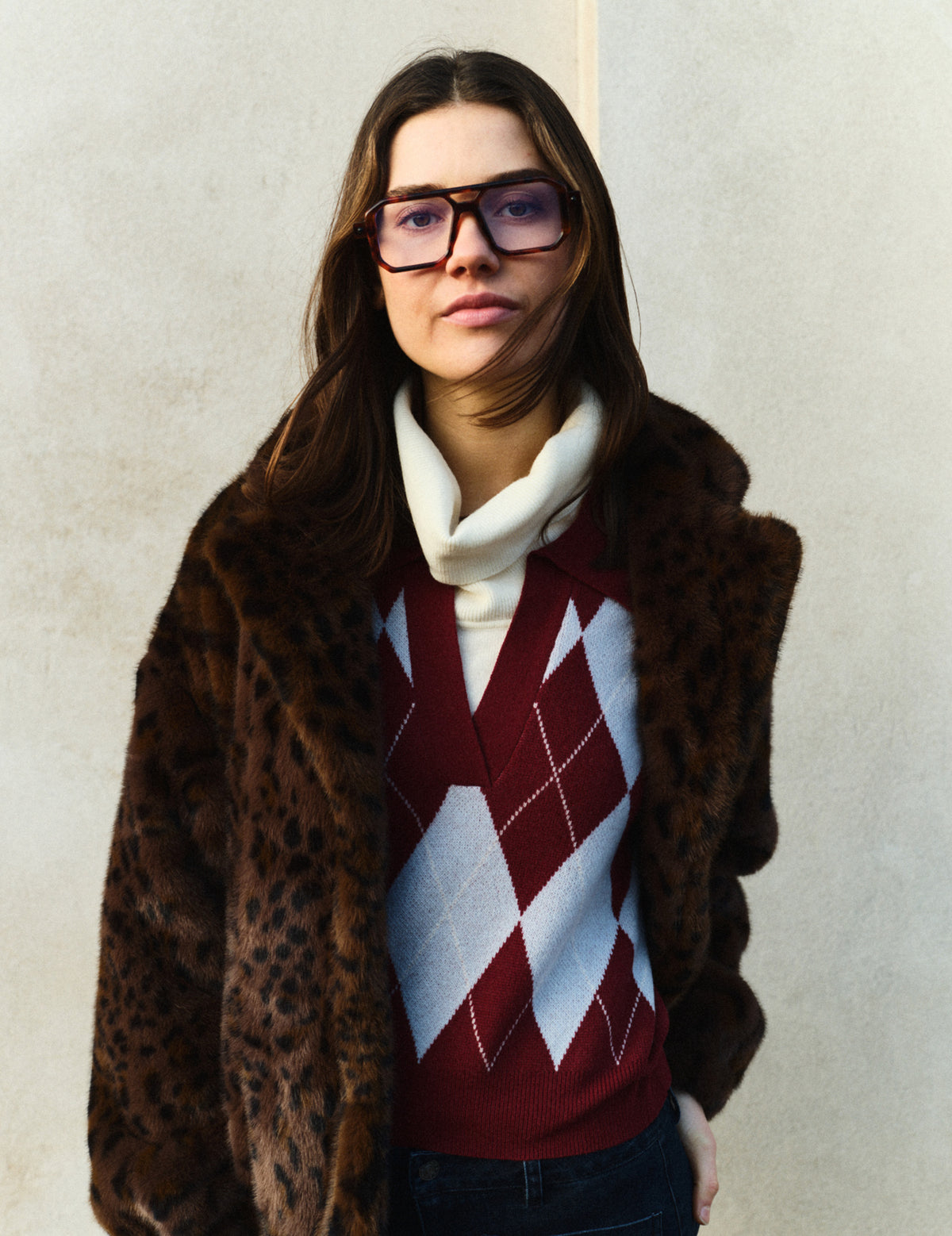 Lenea Jacket Brown/black leo