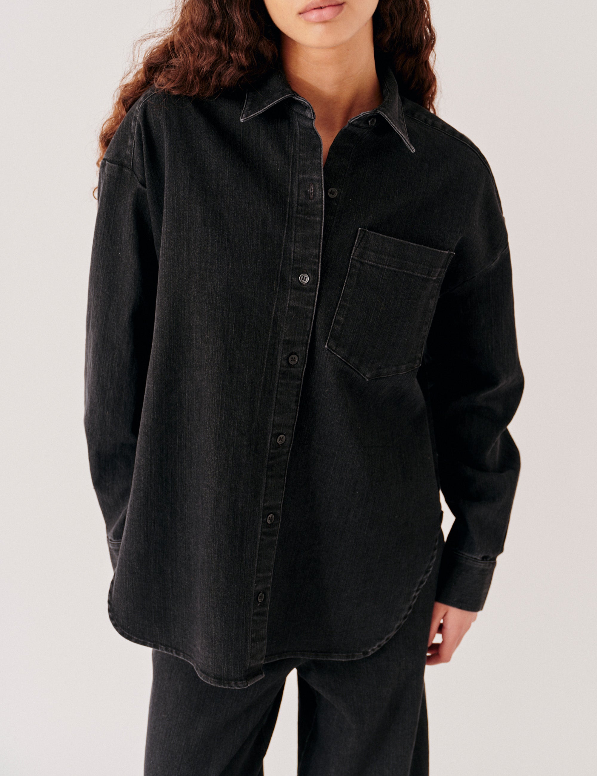 Merrit Oversized Shirt Black Denim