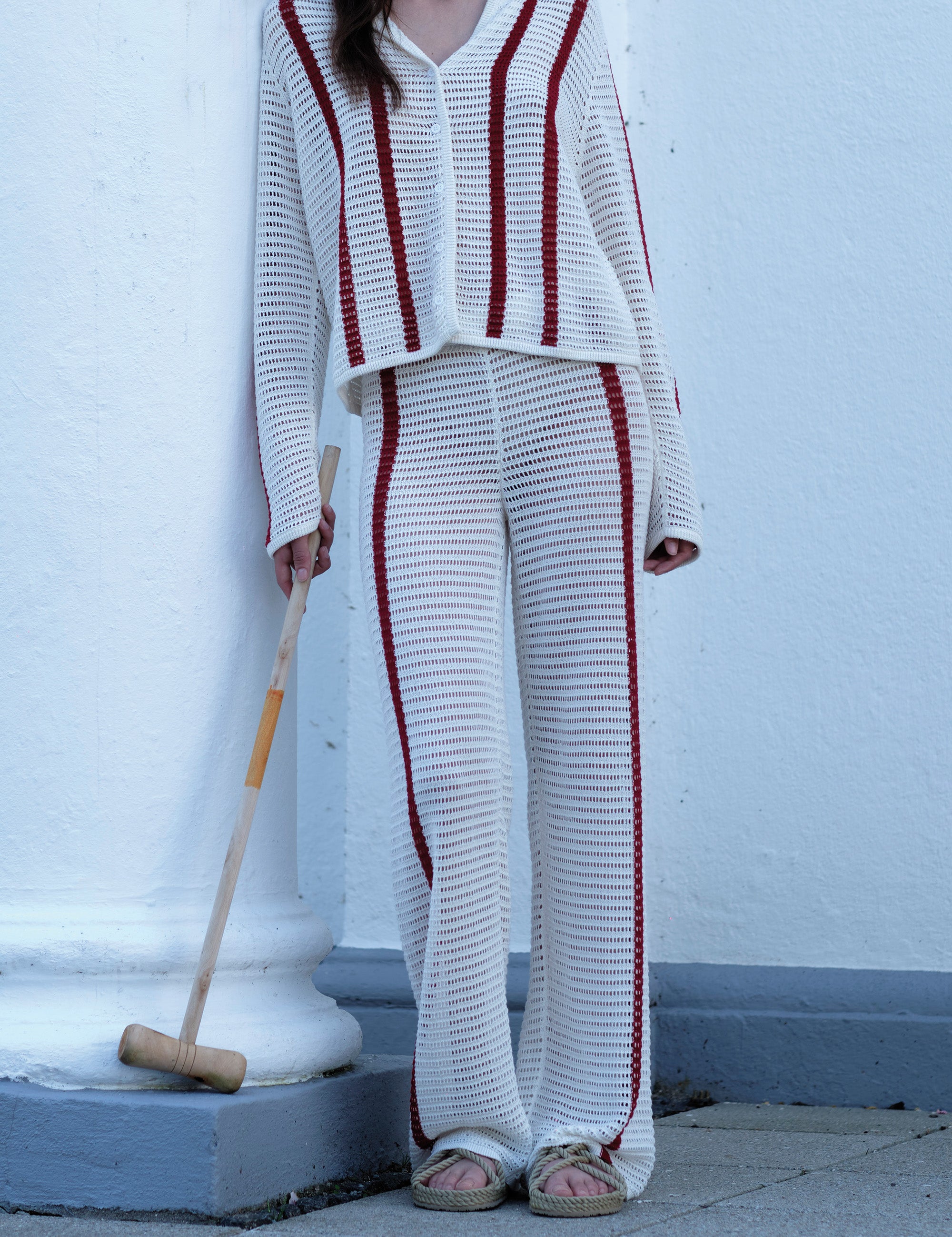 Taliana Pants Cream/red stripe