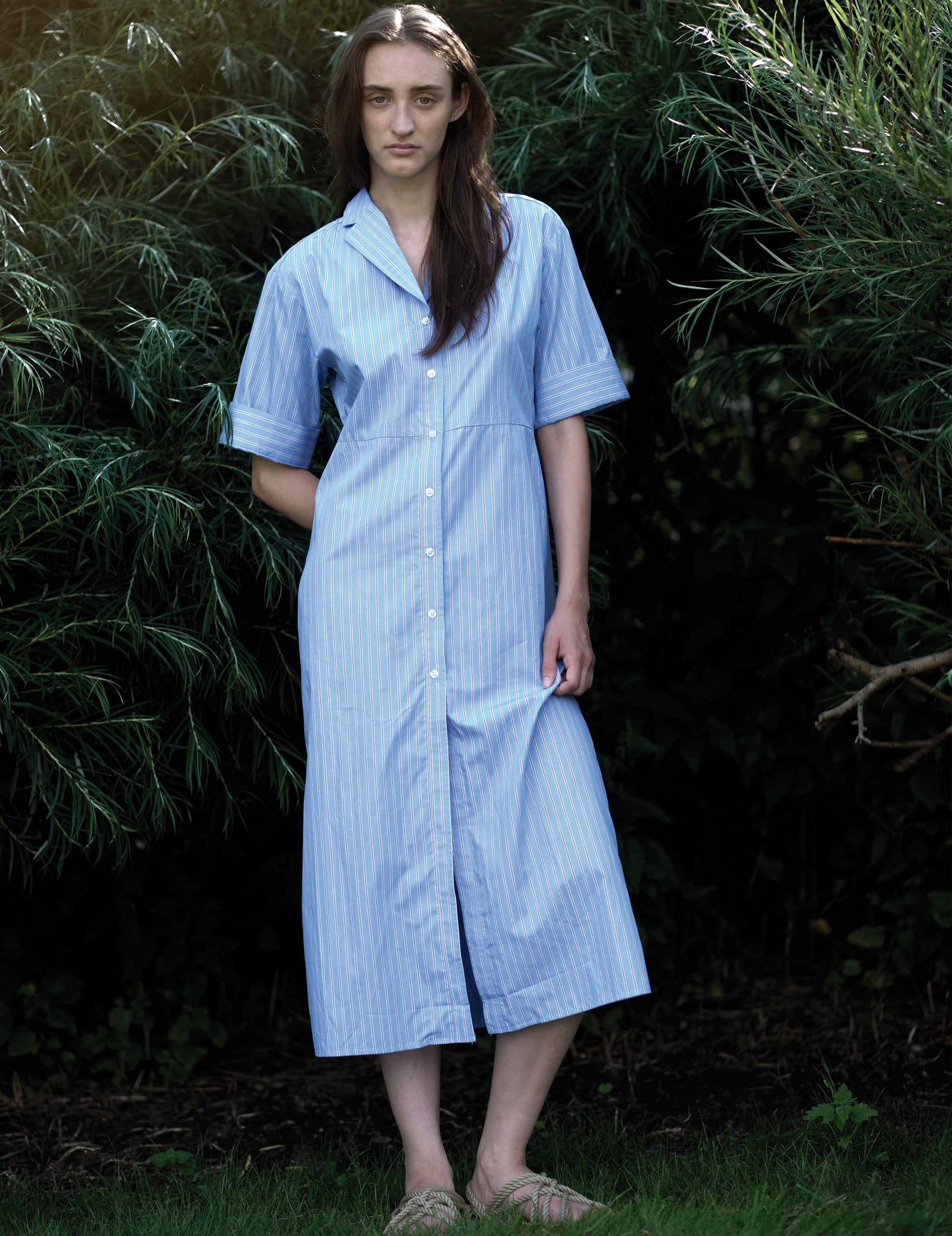 Mattia Shirt Dress Blue/grey stripe