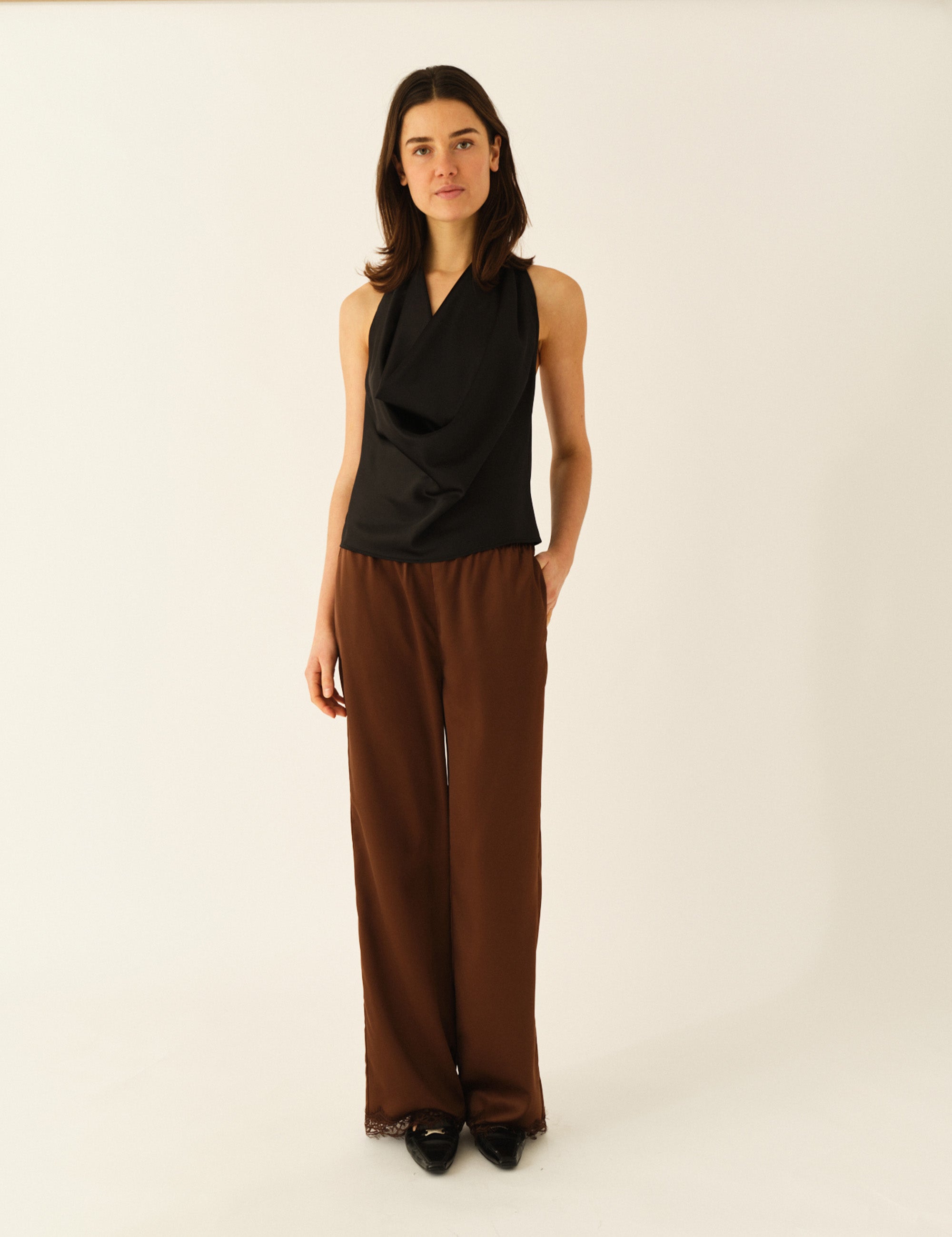 Sandy Scarf Top Black