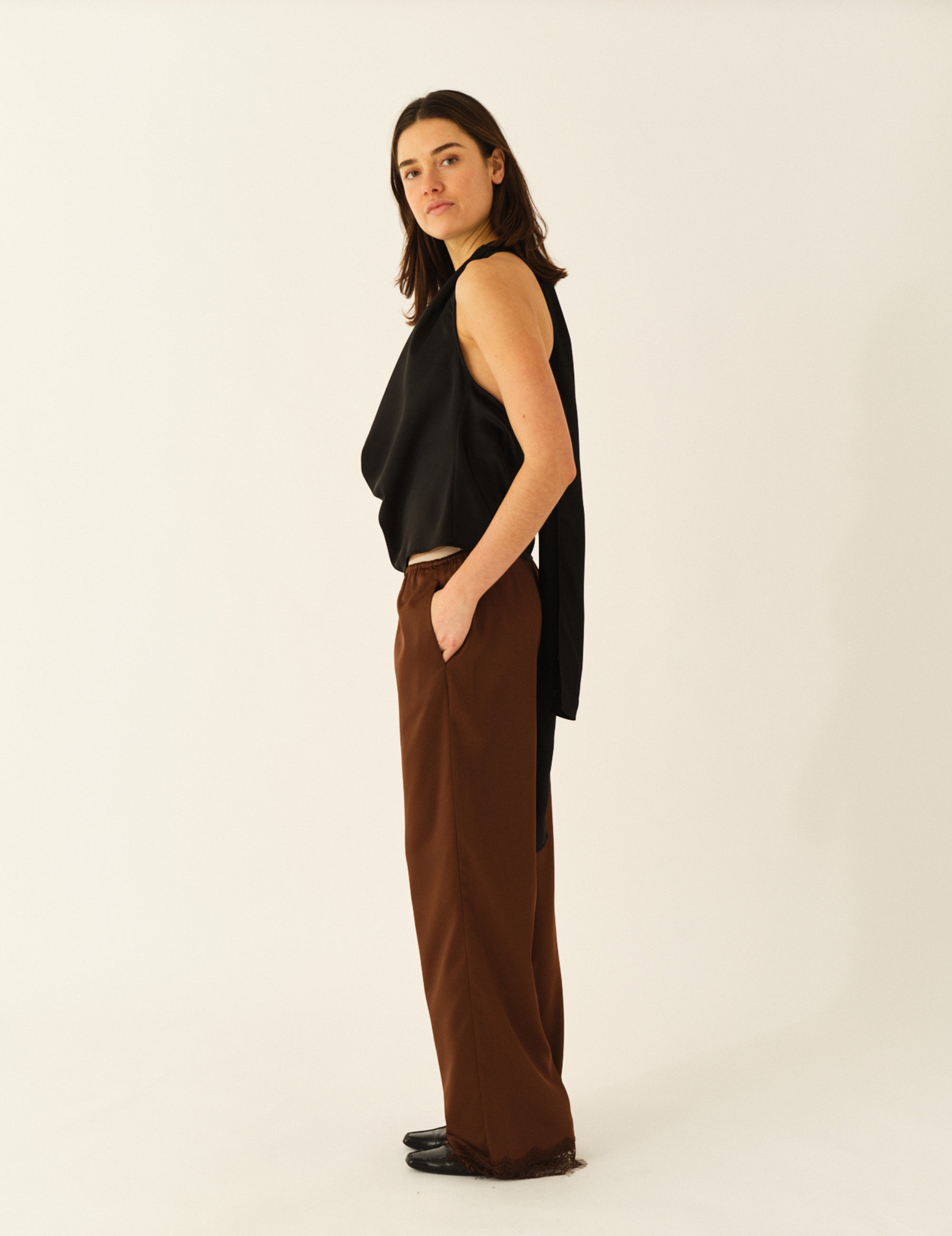 Sandy Scarf Top Black