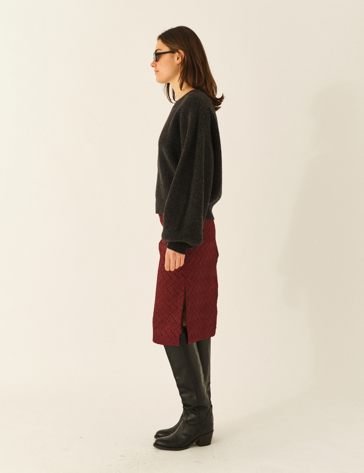 Rocco Pencil Skirt Burgundy