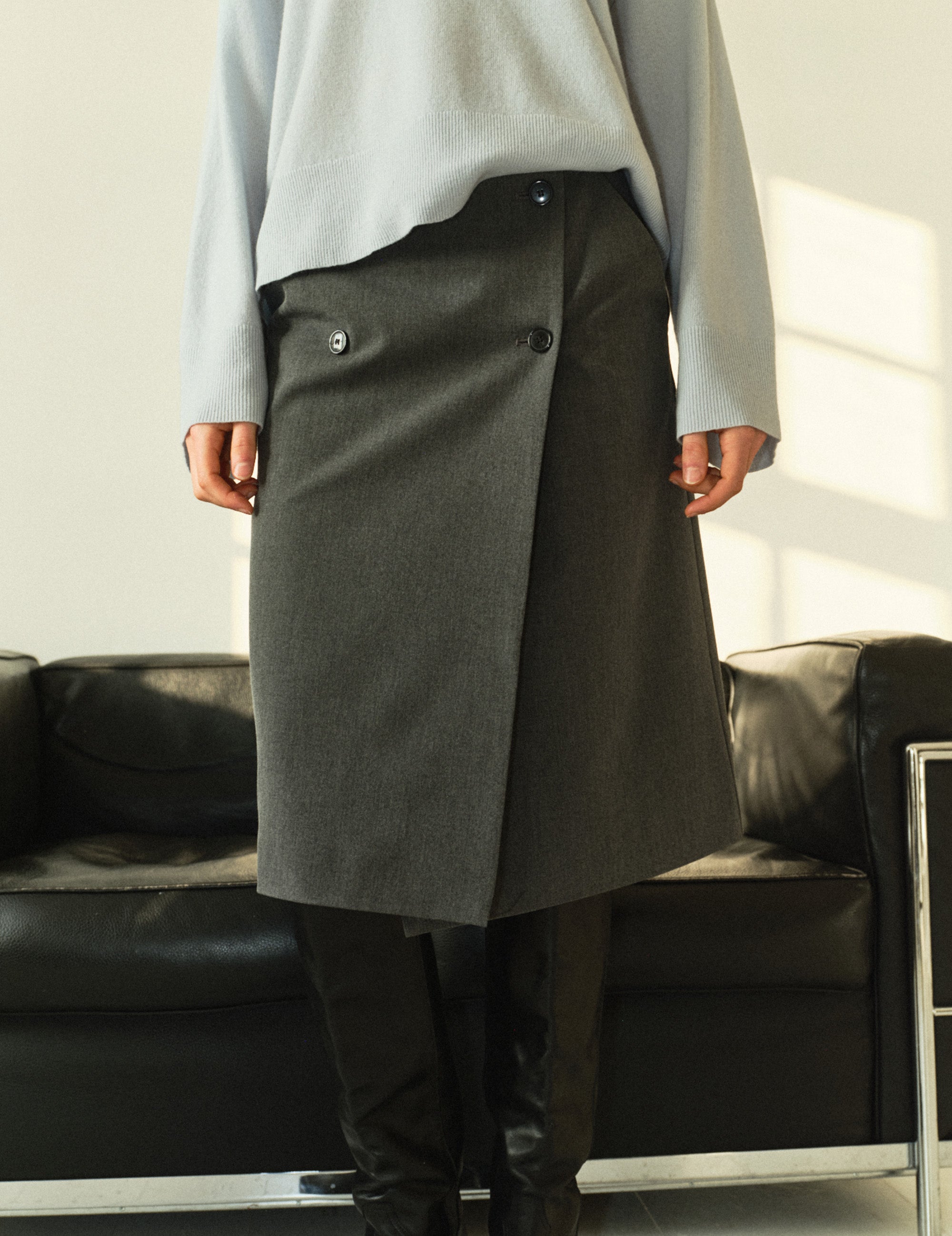 Scott Pencil Skirt Grey Melange