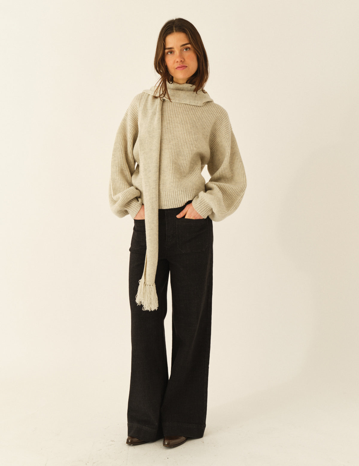 Daze Balloon Sweater Oatmeal