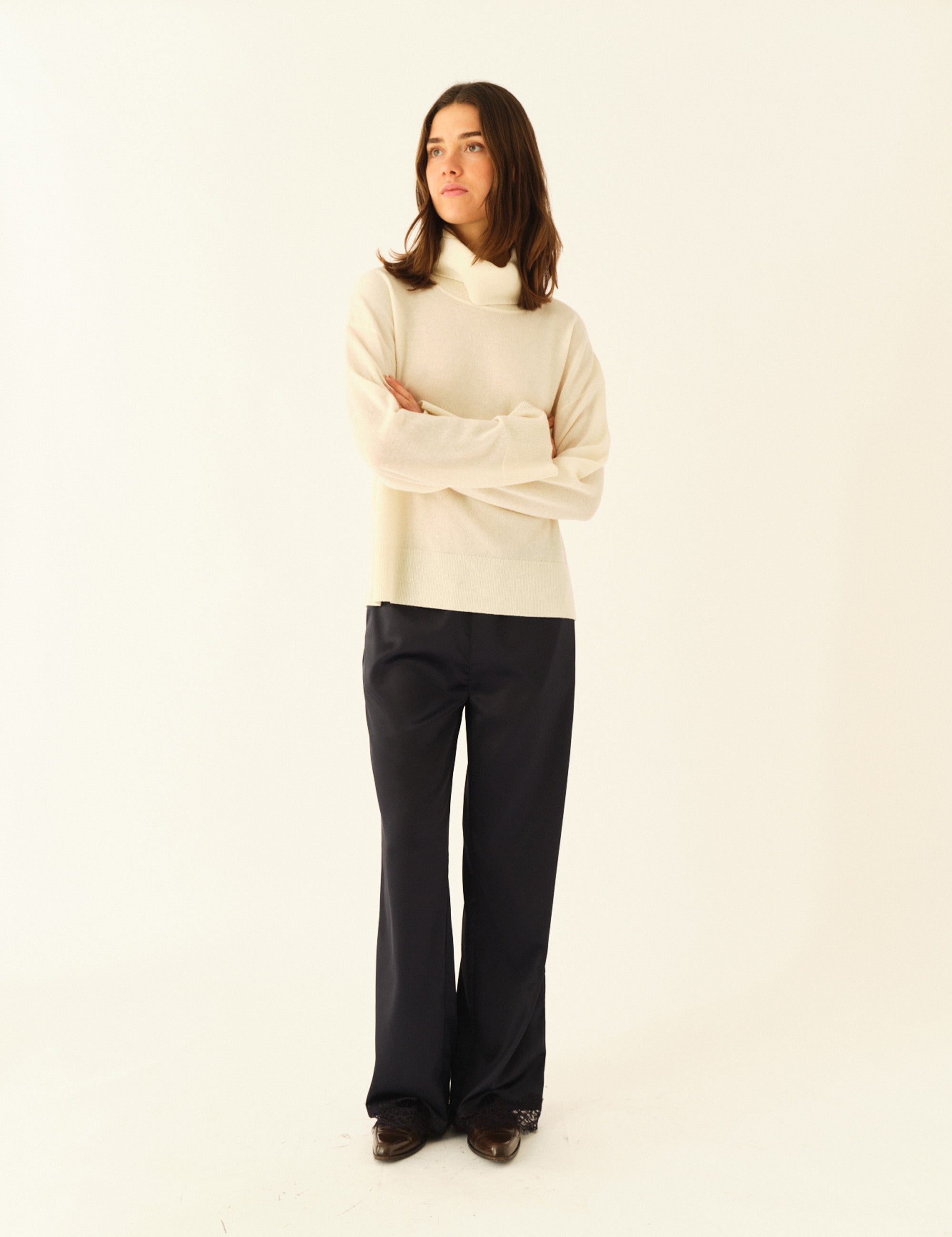 Denise Roll Neck Sweater Cream