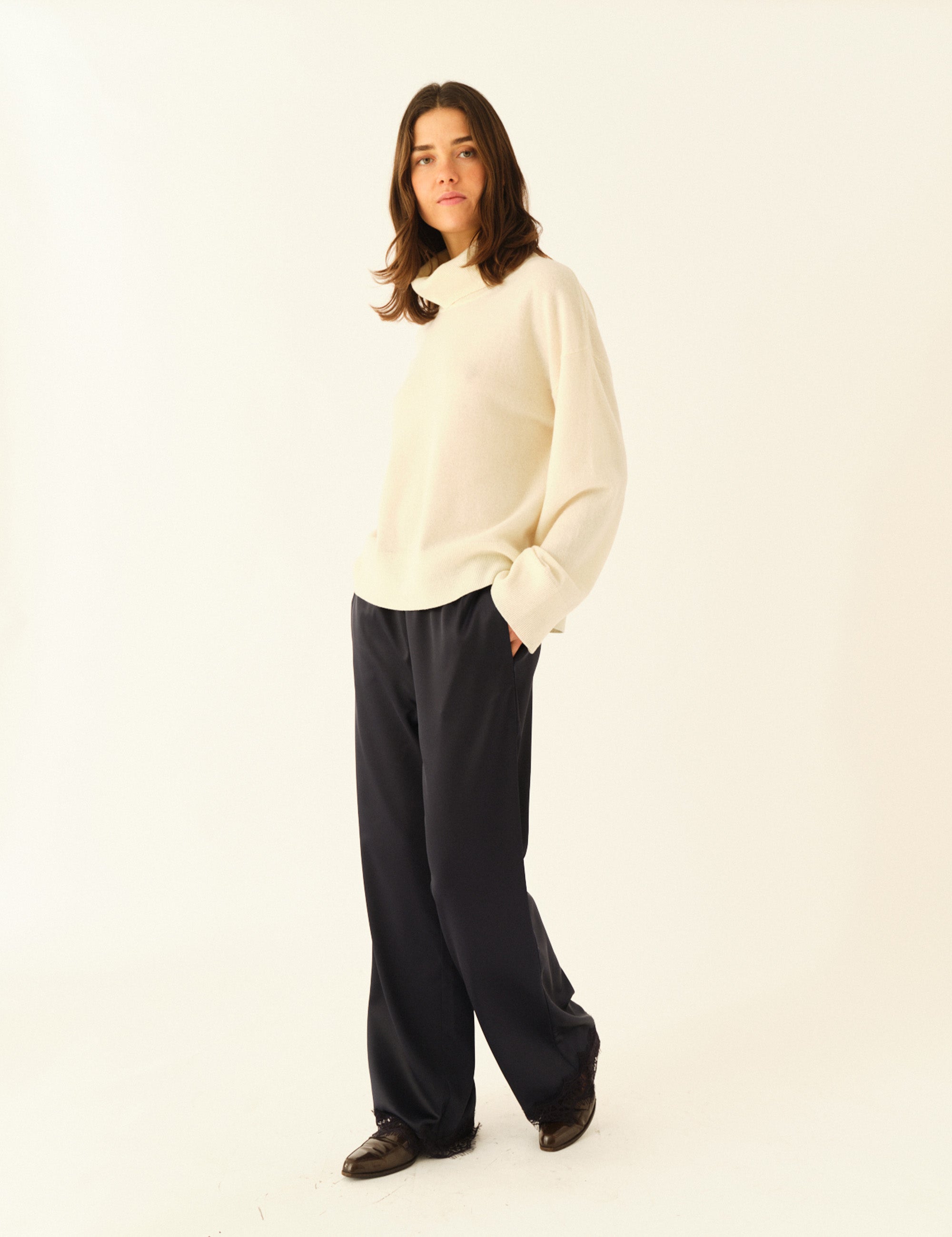 Denise Roll Neck Sweater Cream