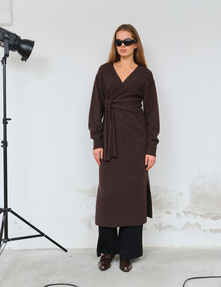 Carmen Wrap Dress Espresso XS / Espresso