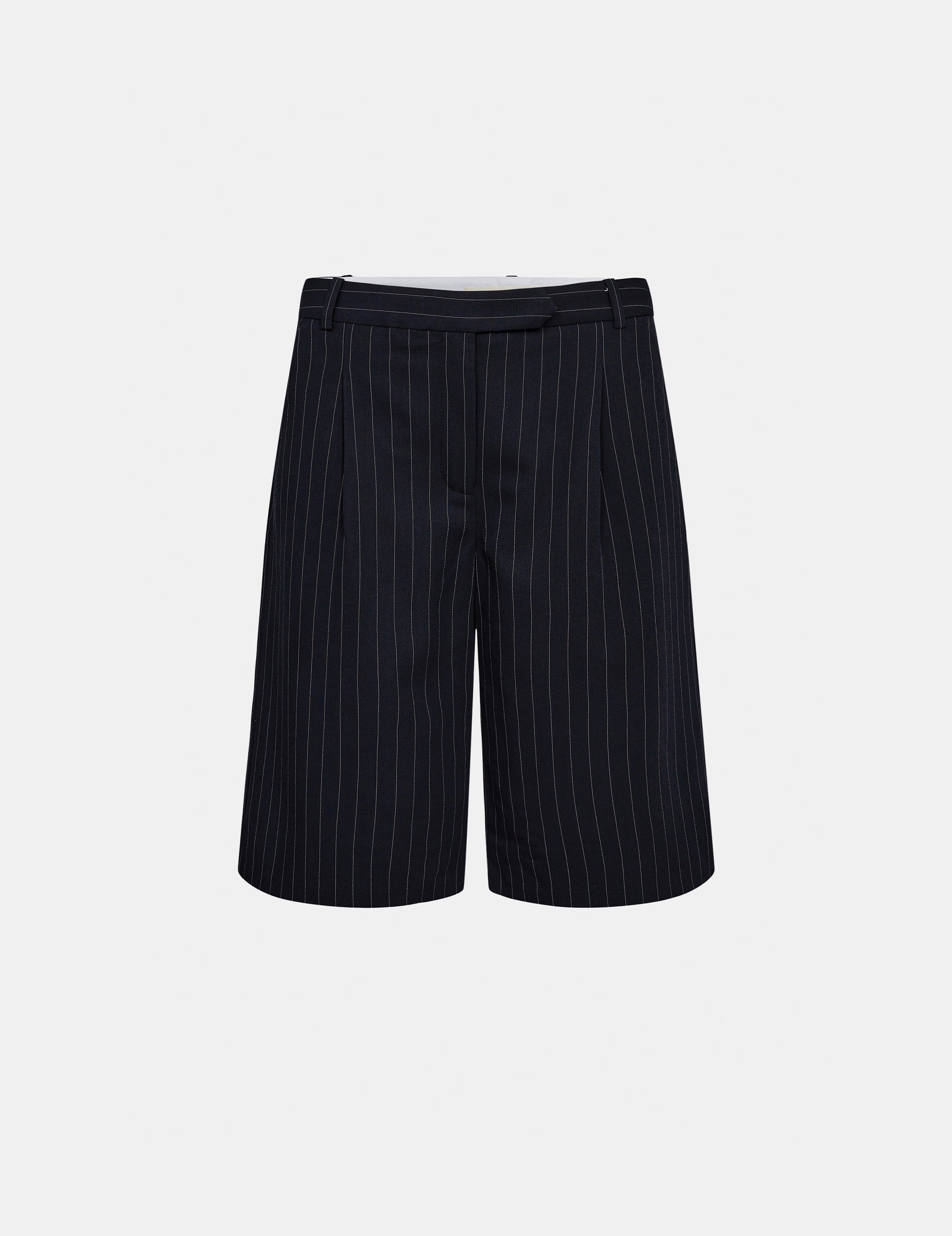 Steven Pleat Shorts Navy White Pinstripe 34 / Navy White Pinstripe