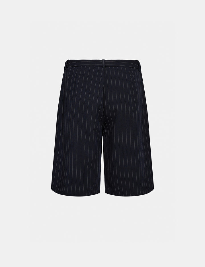 Steven Pleat Shorts Navy White Pinstripe 34 / Navy White Pinstripe