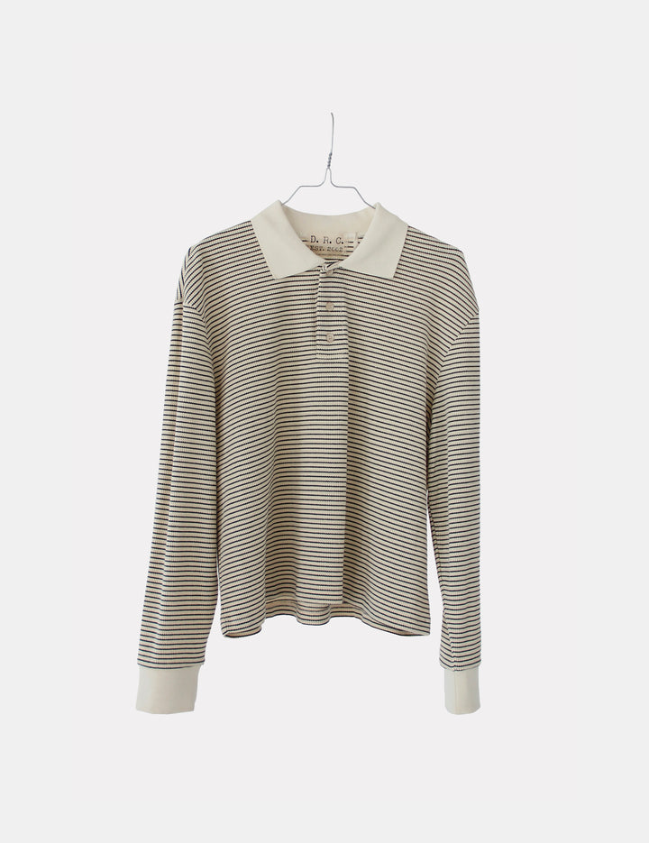 Sacha Breton Polo Cream Black Stripes XS / Cream Black Stripes