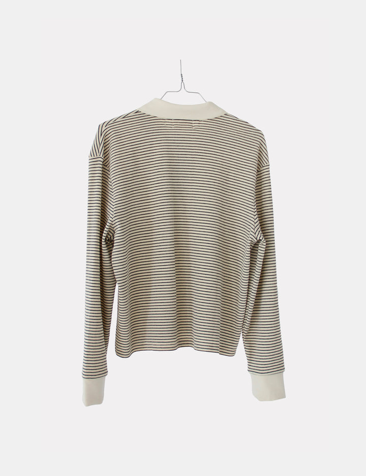 Sacha Breton Polo Cream Black Stripes XS / Cream Black Stripes